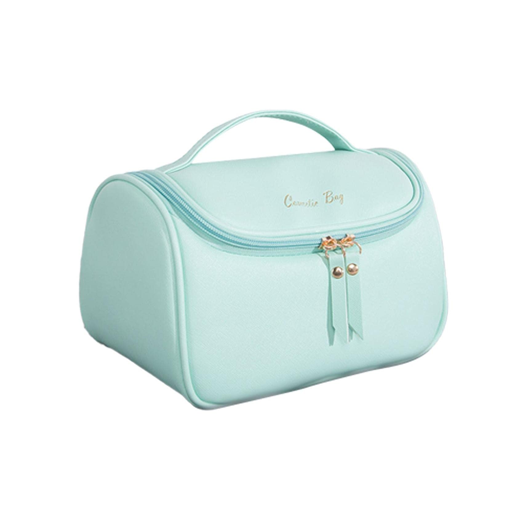 **Halloween & Christmas Makeup Bag - Large Leather Cosmetic Organizer for Women & Girls, Waterproof Travel Handbag for Cosmetics & Toiletries - Perfect for Travel, Holidays & Everyday Use**