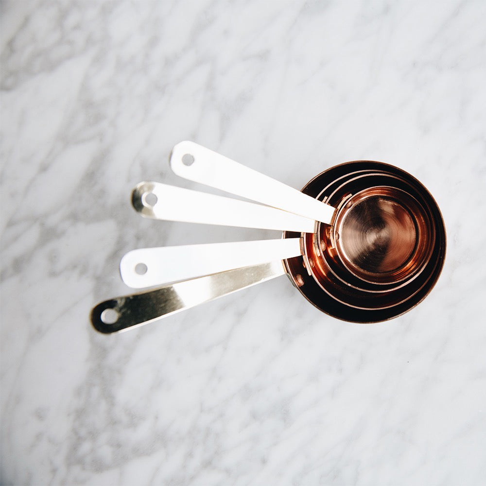 Premium Copper & Brass Measuring Cups Set - Accurate Kitchen Measuring Tools for Baking & Cooking - Ideal for Home Chefs & Professional Bakers