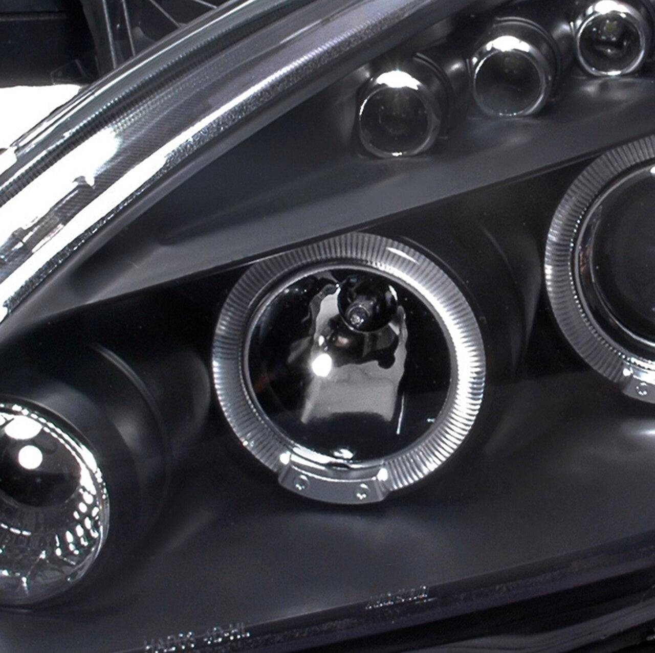 2003-2007 Honda Accord Dual Halo Projector Headlights Kit - Black Housing with Clear Lens - High Performance LED Headlight Upgrade for Night Driving & Enhanced Visibility
