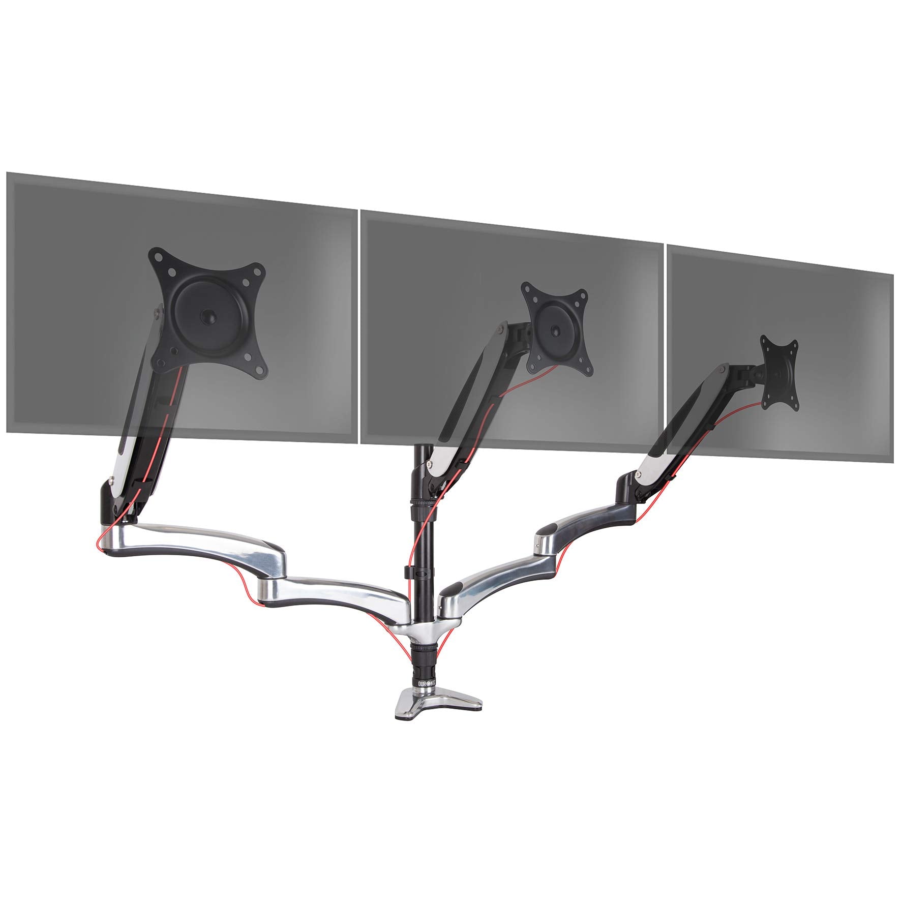 Duronic DM651X1 Single Gas Spring Monitor Arm Stand - Adjustable Height, Black | VESA 75/100 Mount for 13-27