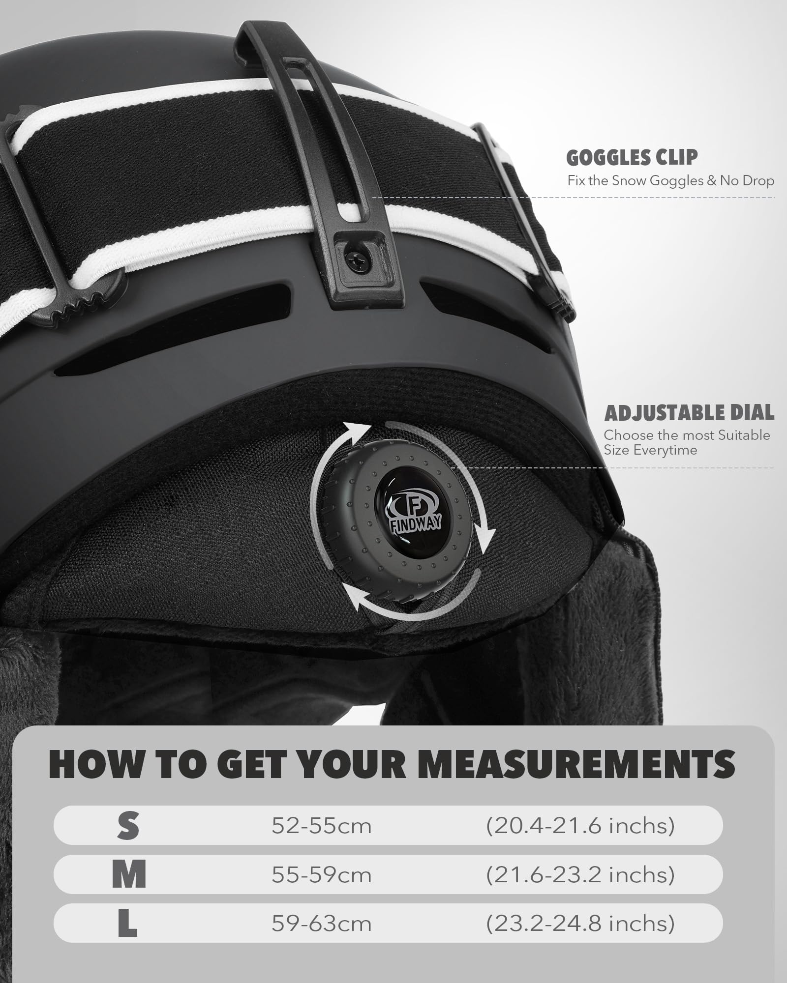 Findway Ski Helmet Set for Adults - Shockproof Snowboard Helmet with Goggles | Durable ABS Shell & EPS Foam Liner | Men Women Youth Snow Sports Safety Gear | Perfect for Skiing, Snowboarding & Winter Outdoor Adventures