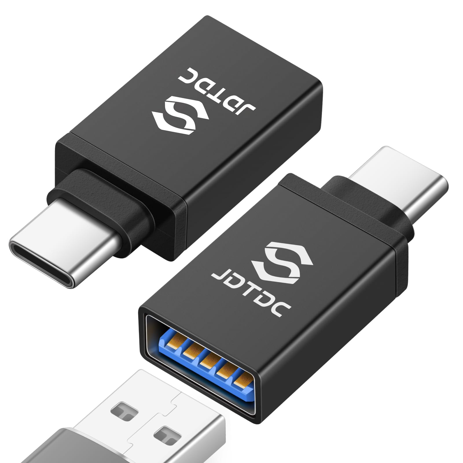 2 Pack USB C to USB 3.0 Adapter, USB Type C Female to USB Male Converter - Compatible with iPhone 15, iPad, MacBook, Thunderbolt 4/3 & Android Devices - Fast Data Transfer & Charging for Phones, Laptops, Tablets & More