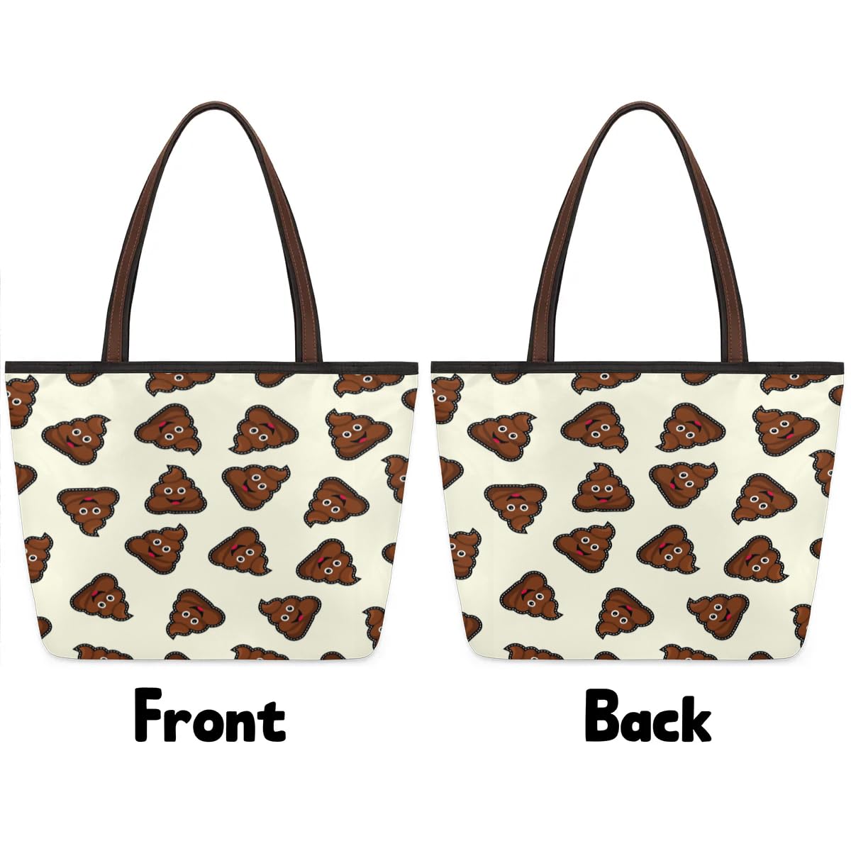 Funny Chocolate Poop Tote Bag for Women - Zippered Work & Travel Handbag - Perfect for Office, Shopping & Weekend Getaways