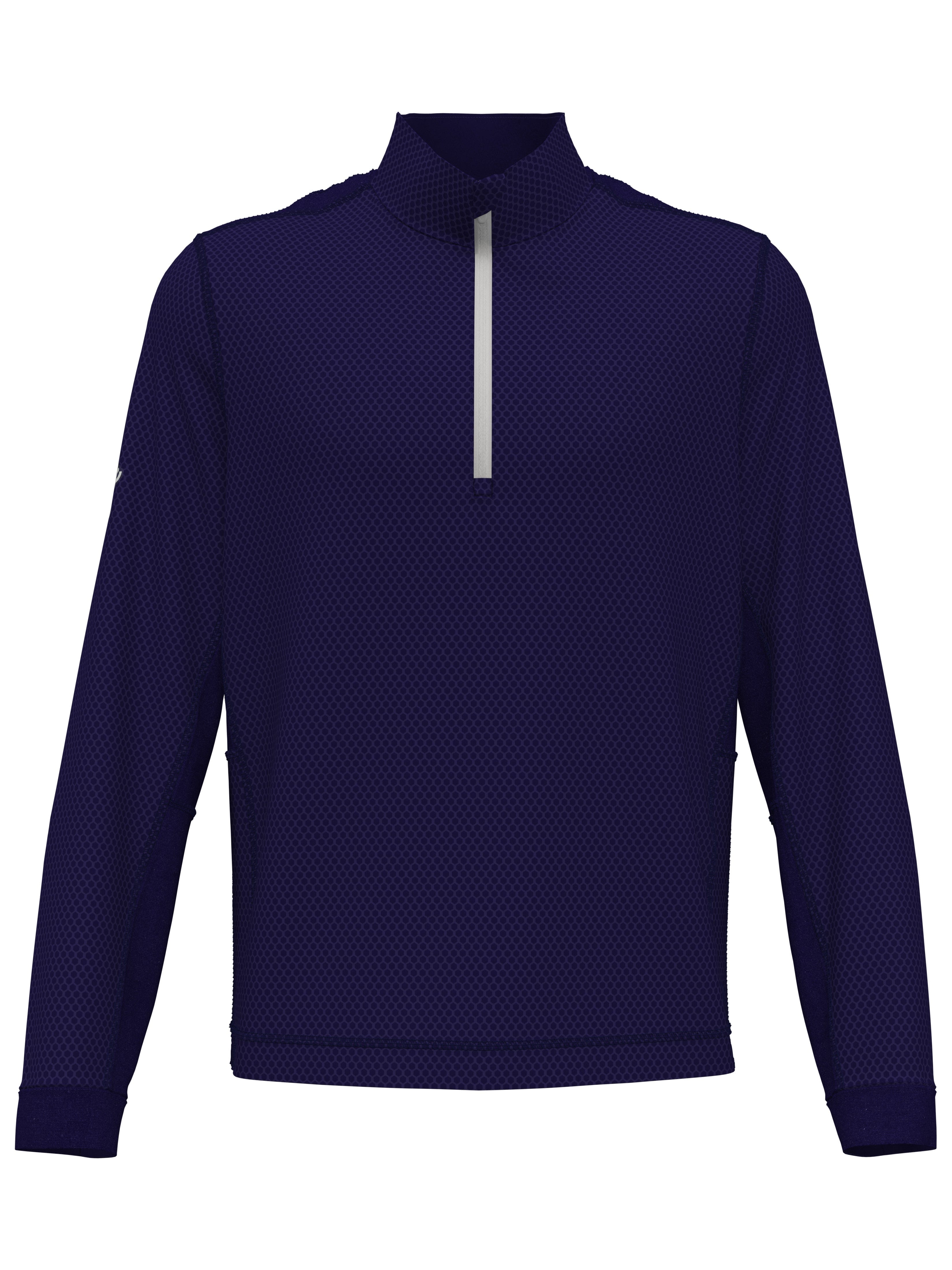 Men's Hexagon Textured 1/2 Zip Base Layer Golf Top - Moisture Wicking Thermal Shirt for Golf, Running & Outdoor Activities