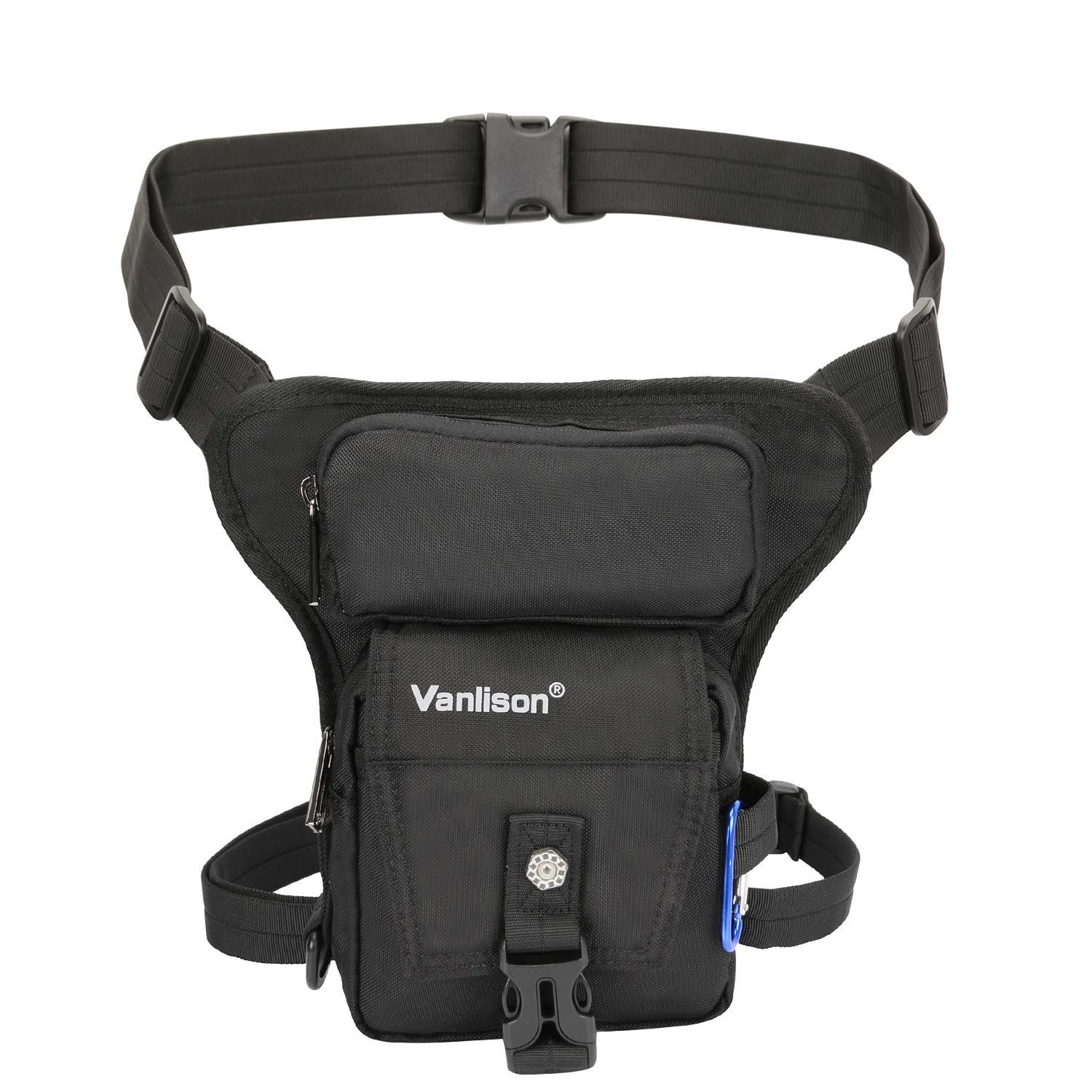 Vanlison Tactical Thigh Bag - Adjustable Leg Pouch for Hiking, Running & Outdoor Activities - Durable Fanny Pack for Tools & Essentials (Black) | Perfect for Camping, Travel & Work
