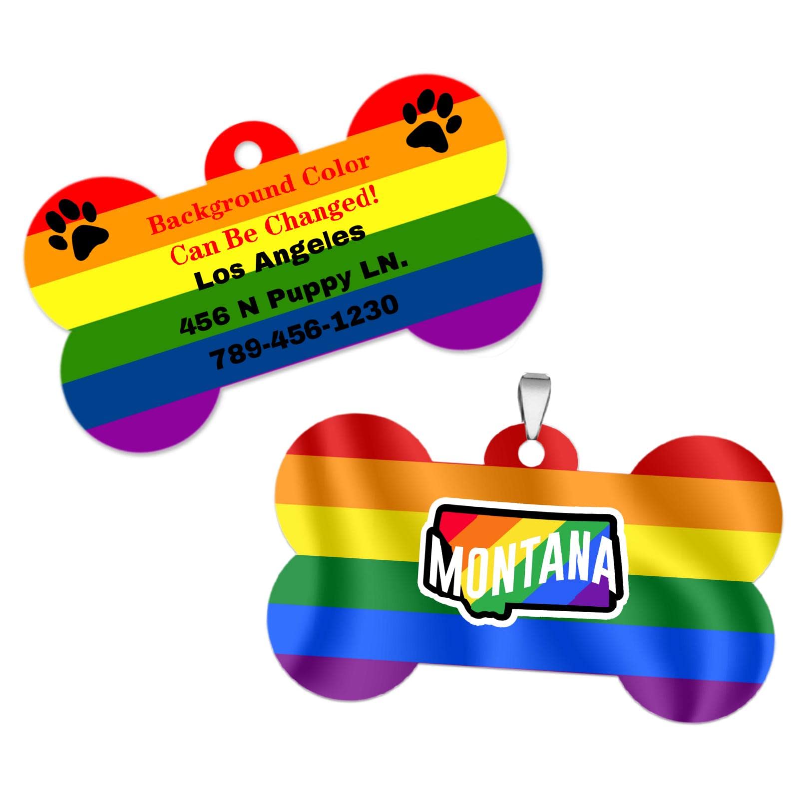 Personalized Stainless Steel Dog Tags - Custom Engraved Pet ID Tags for Labrador Retrievers, LGBT Pride Dog Collar Accessories, Durable Bone-Shaped Never Fades - Perfect for Pride Events, Daily Walks & Pet Safety