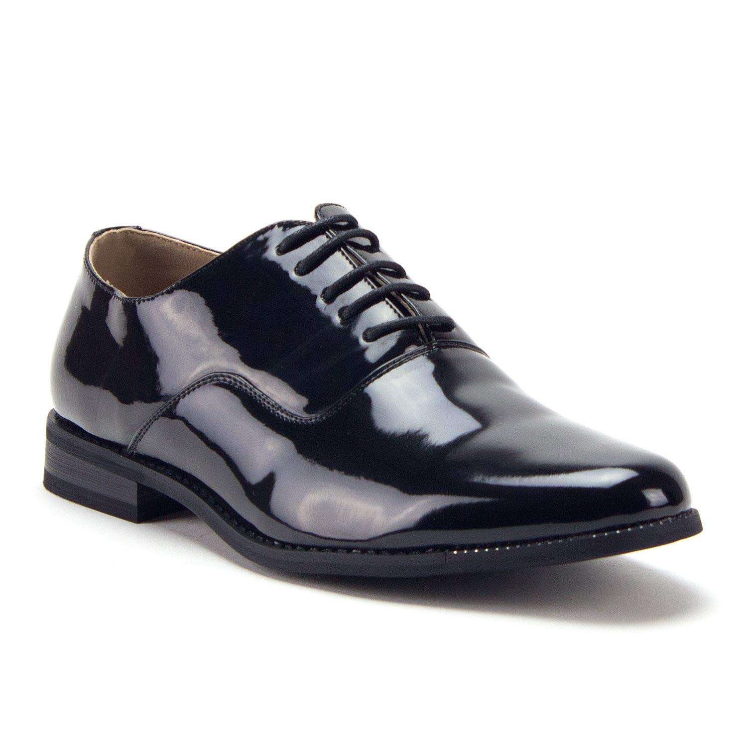 Men's 86214 Classic Black Patent Leather Oxford Dress Shoes for Formal Occasions - Perfect for Weddings, Business Meetings & Special Events