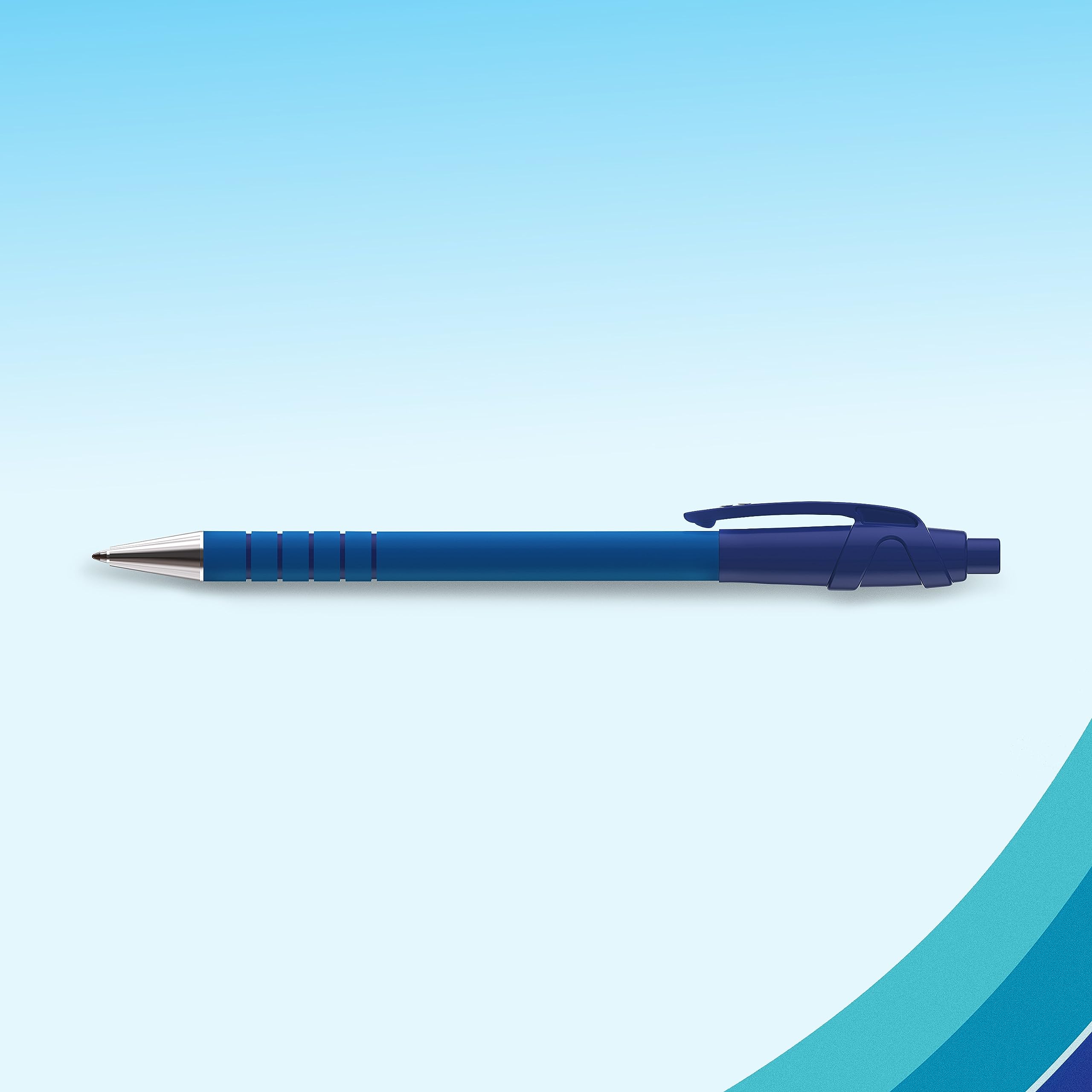 Paper Mate Flexgrip Ultra Retractable Ballpoint Pens - Medium Point 1.0mm Blue Ink - Pack of 5 - Smooth Writing for Office, School & Note Taking