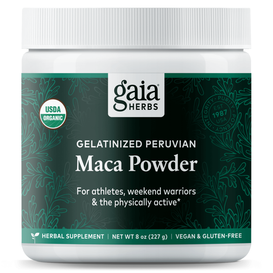 Organic Gaia Herbs Maca Root Powder 8 Oz - Energy & Vitality Booster for Smoothies, Baking & Wellness Drinks