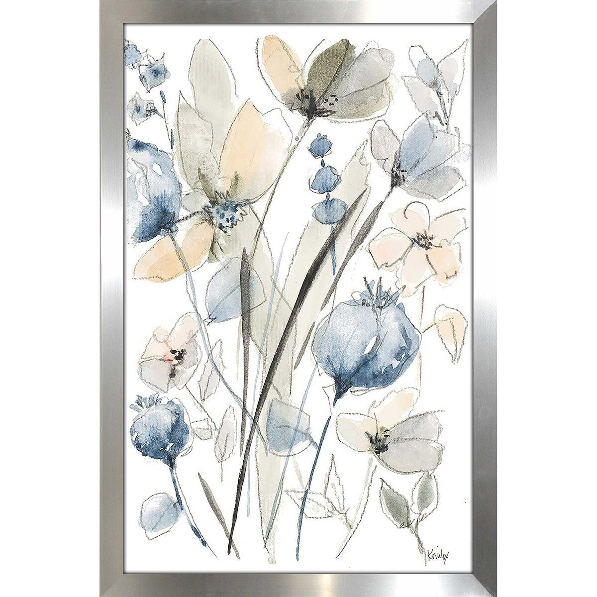 Blue and White Floral II Acrylic Print Wall Art - Elegant Home Decor for Living Room, Bedroom & Office