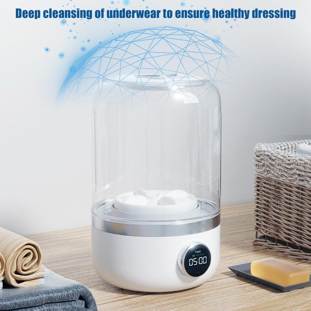 Portable Rechargeable Cordless Mini Washing Machine for Underwear & Delicates - Compact Travel Washer for Camping, Dorms & Small Spaces