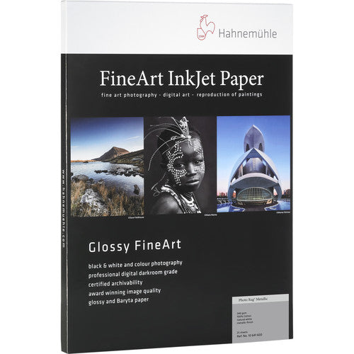 Hahnemuhle Photo Rag Metallic Paper - 13x19 Inches, 25 Sheets - Premium Metallic Photo Paper for Fine Art Printing, Photography & Professional Presentations
