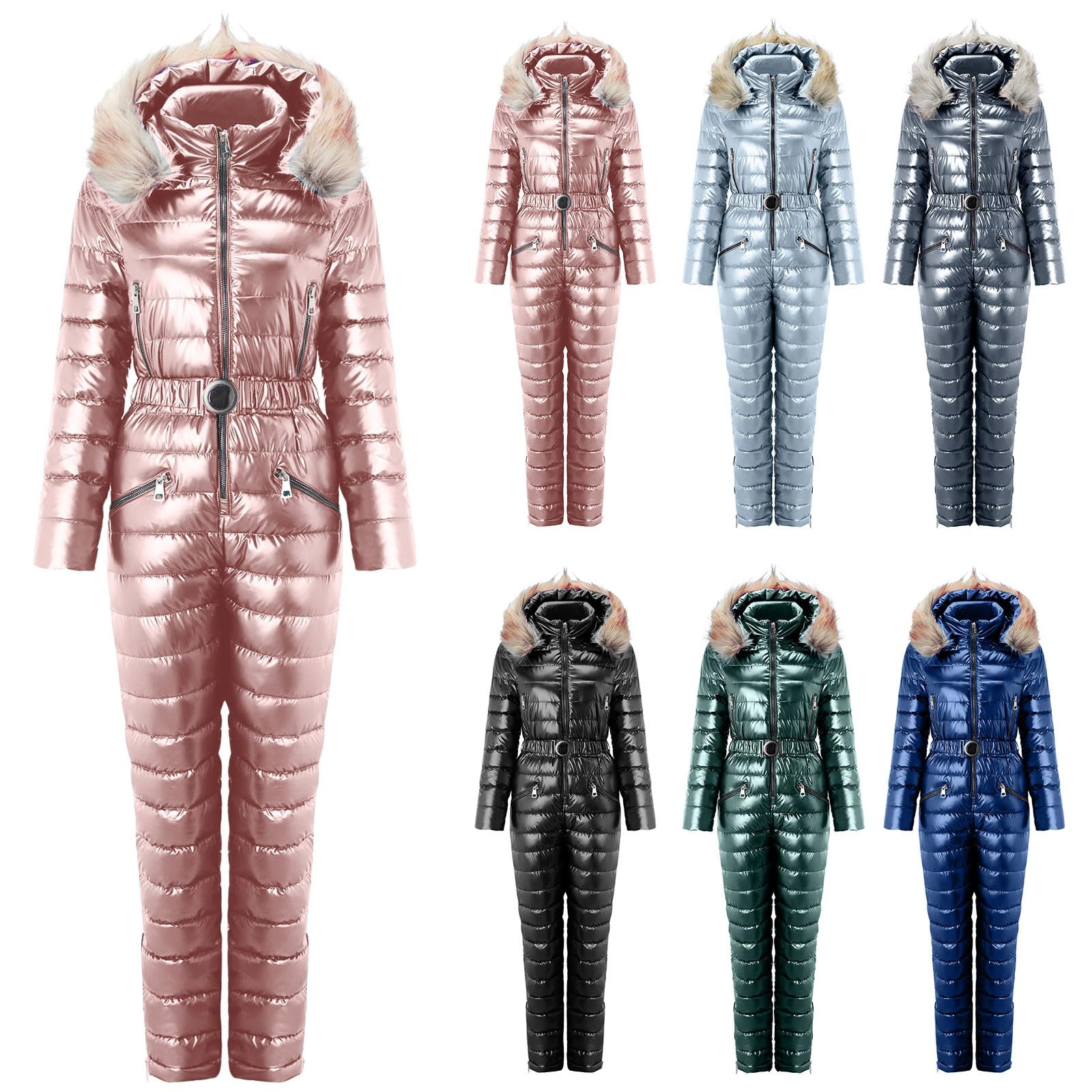 Women's Waterproof Insulated Ski Suit - Winter One Piece Snowsuit for Outdoor Sports & Snowboarding | Thermal Snow Jacket for Skiing, Snowmobiling & Cold Weather Activities