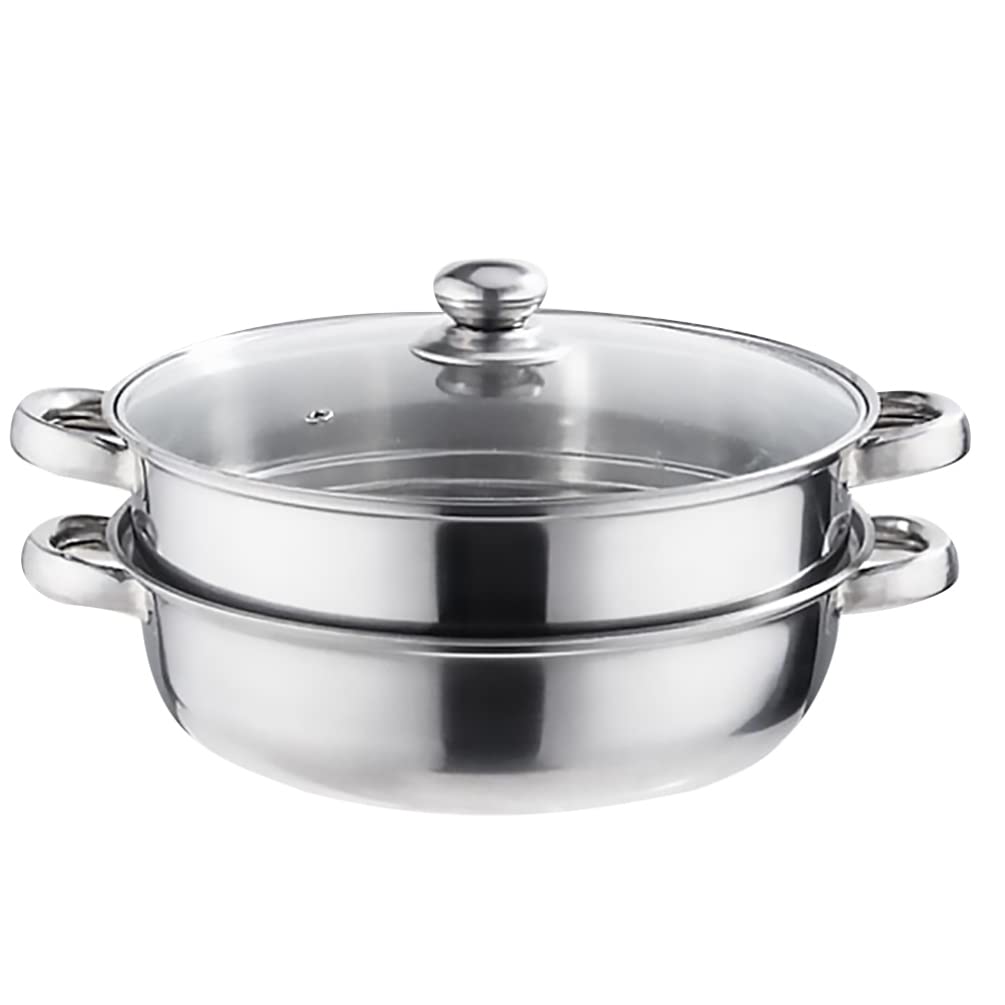 Premium Stainless Steel Double Layer Steamer Pot - Multi-Functional Stockpot for Boiling, Steaming & Cooking | Perfect for Home Kitchens, Restaurants & Meal Prep