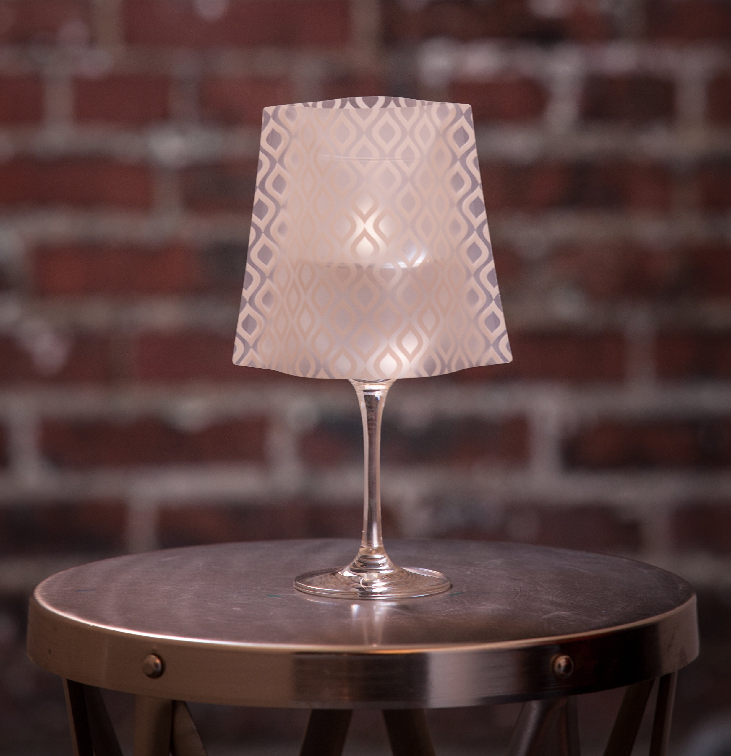 MODGY Frosted Wine Glass Shades with Floating Candle & Batteries - Elegant Table Decor for Weddings, Parties & Romantic Dinners