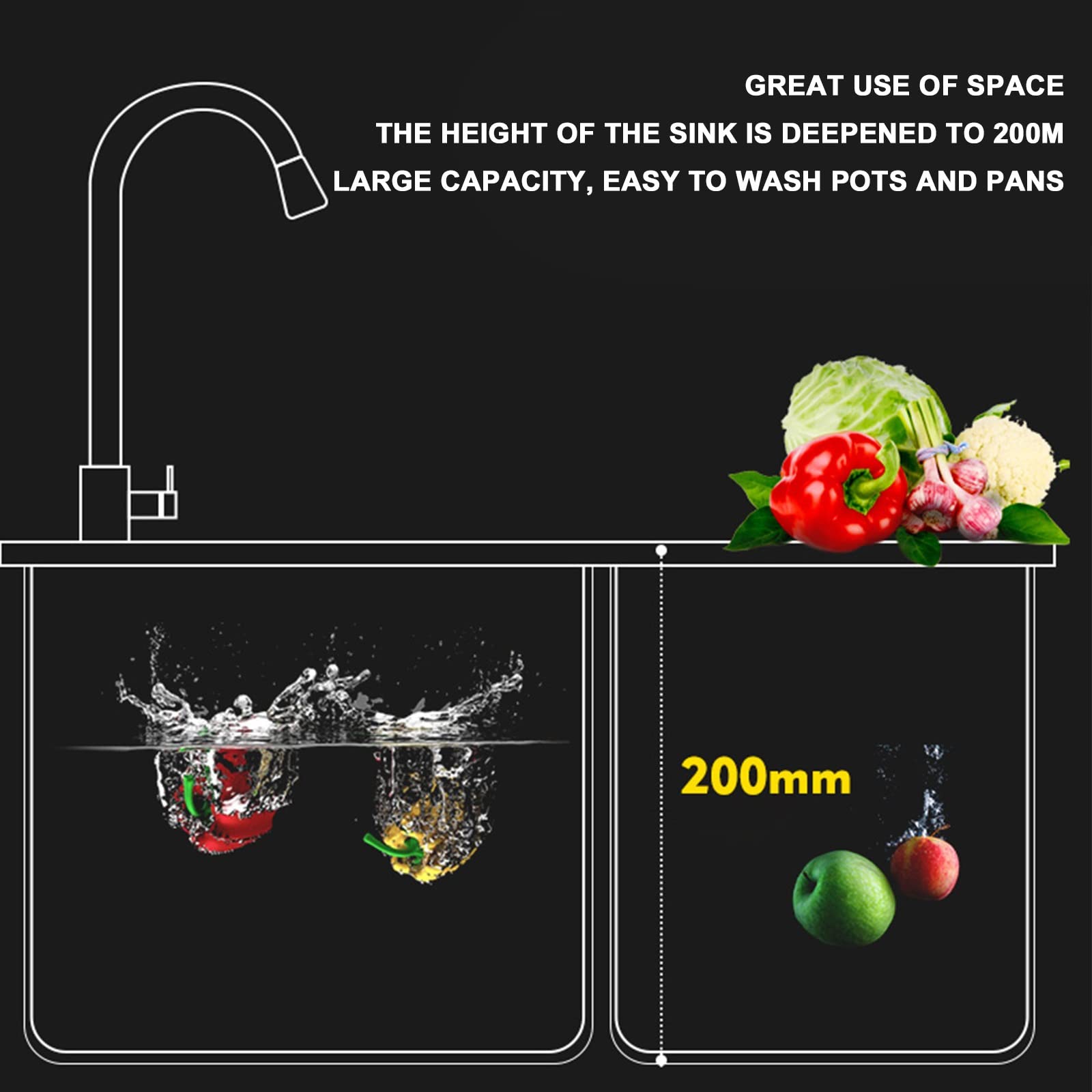 Premium Double Bowl Stainless Steel Kitchen Sink - Heavy Duty 18/8 Gauge, Handmade, Undermount Installation (72x40cm, Silver) - Perfect for Modern Kitchens, Food Prep & Dishwashing