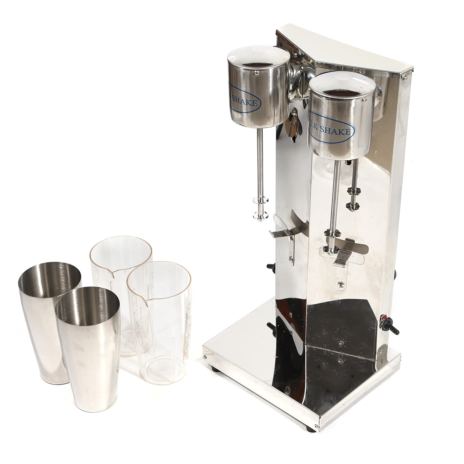 180W Commercial Double Head Milkshake Mixer Blender Machine - Stainless Steel Electric Drink Shaker with 4 Cups for Smoothies, Frappes & Protein Shakes | Perfect for Restaurants, Cafes & Smoothie Bars