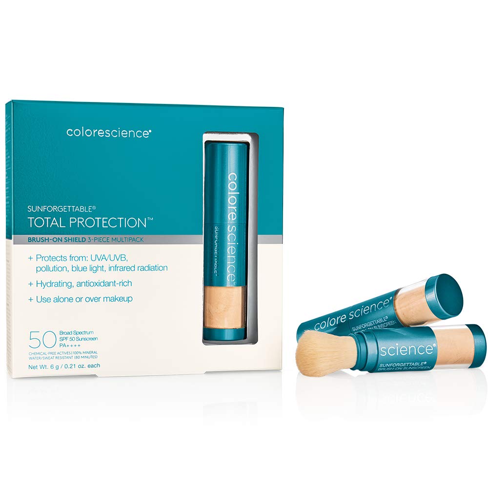 Colorescience Brush-On Sunscreen Mineral Powder SPF 50 - Oil-Free, Hypoallergenic Face Sunscreen for Sensitive Skin - Perfect for Daily Use, Travel & On-The-Go Protection
