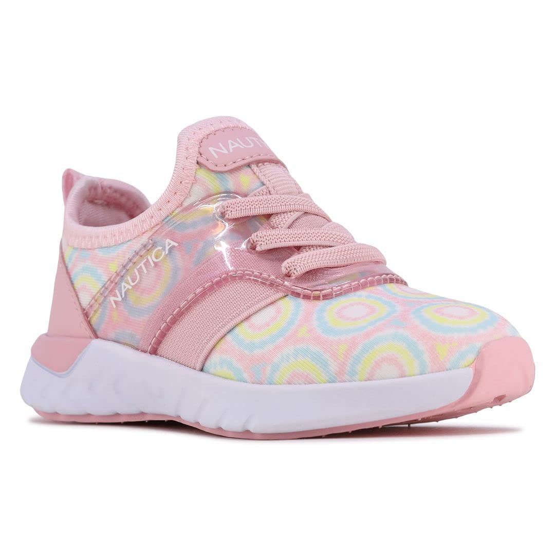 Nautica Kids Girls Metallic Fashion Sneakers - Lace-Up Athletic Running Shoes for Toddler, Little & Big Kids | Lightweight & Comfortable for School, Play & Sports Activities