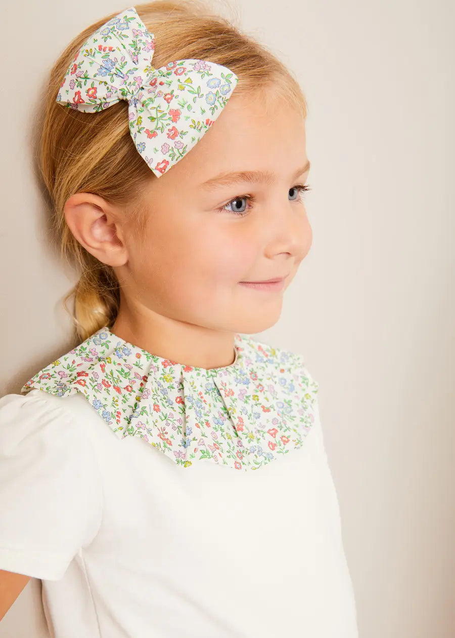 Liberty Fabric Floral Medium Bow Hair Clip in Pink - Perfect for Weddings, Parties & Everyday Hair Accessories
