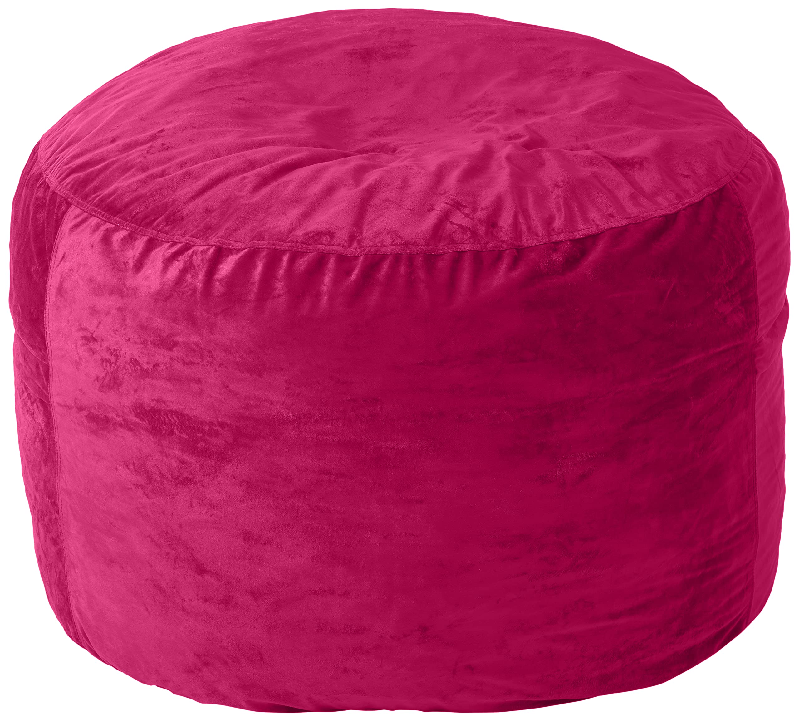 Comfy Fluffy Bean Bag Chair Cover Only - 4-Feet Round/Oval Sofa Sack Replacement for Adults & Kids (No Filling) | Perfect for Reading Nook, Floor Seating & Lazy Lounging | Magenta