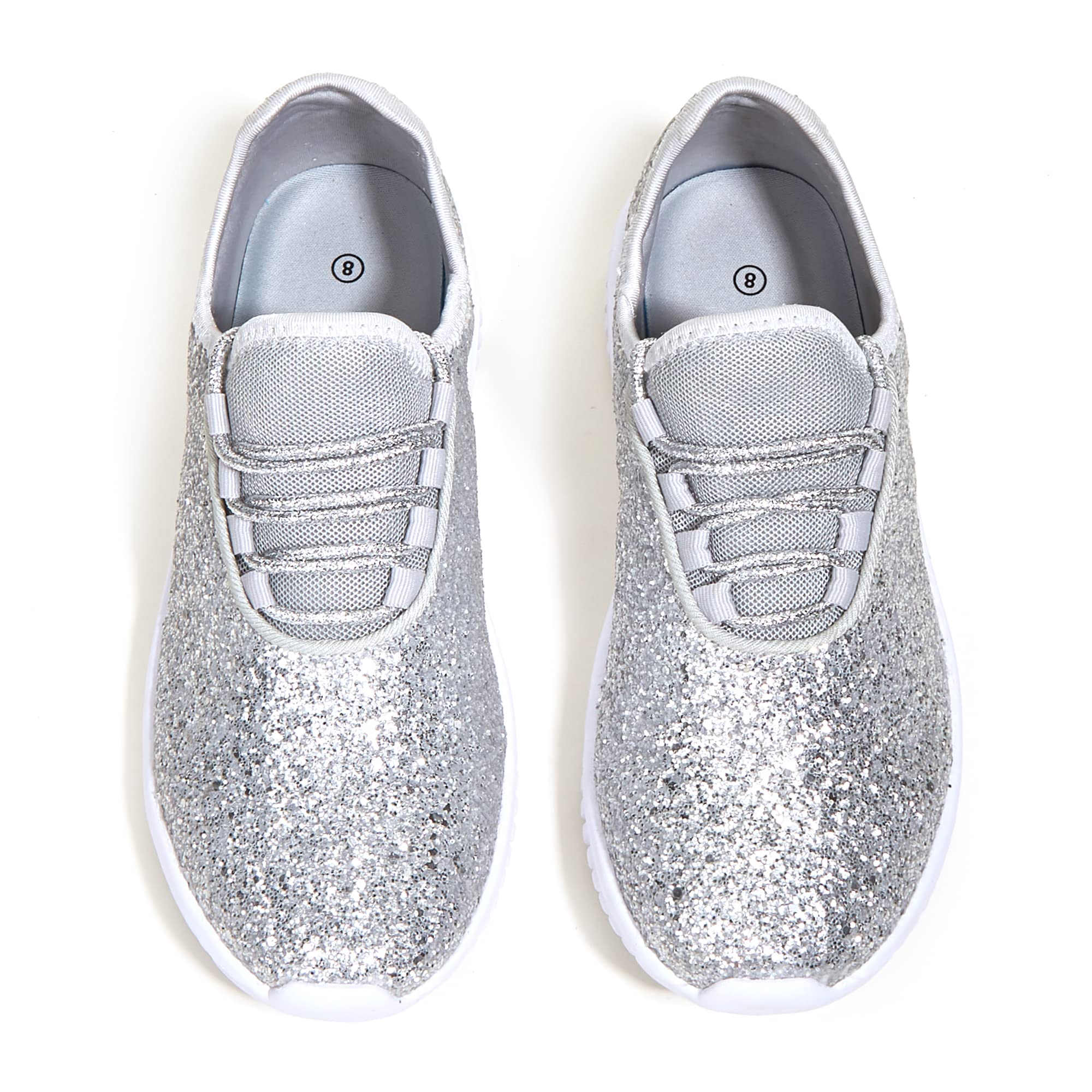 K KIP WOK Women's Fashion Glitter Sneakers - Slip On Running Shoes, Lightweight Tennis Walking Shoes for Women | Perfect for Casual Wear, Gym, Jogging & Daily Activities