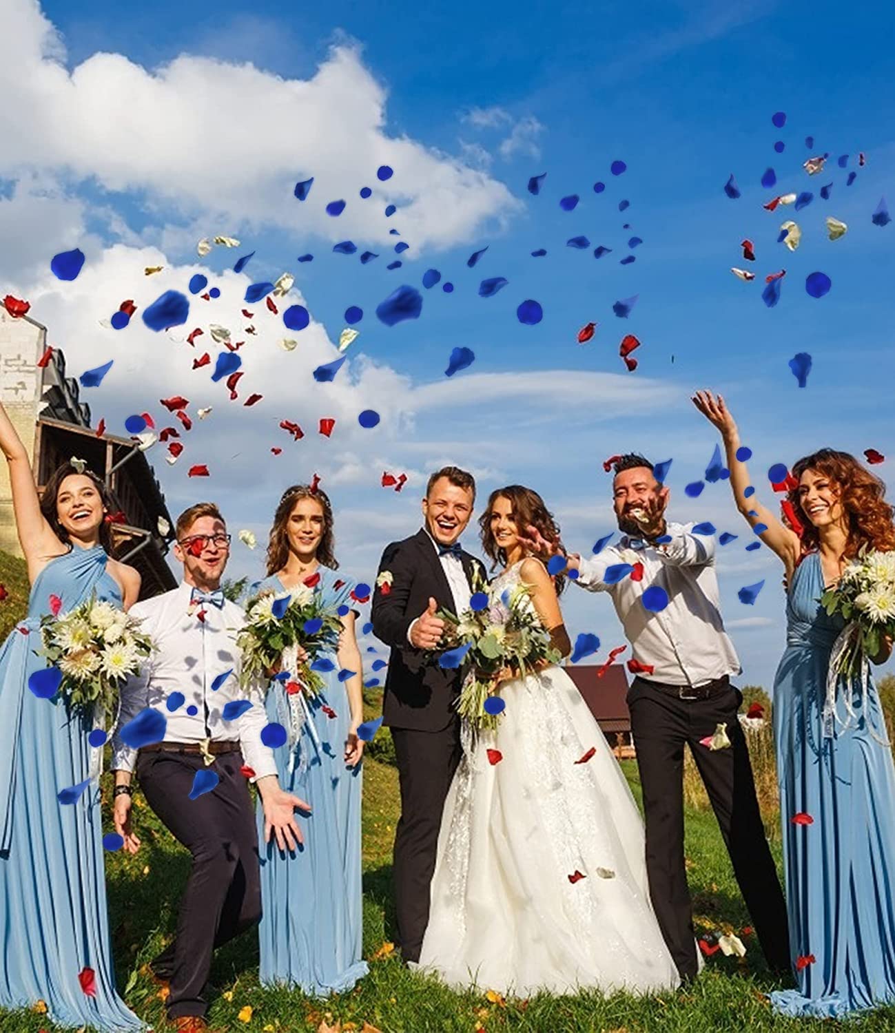 3000 Pcs Artificial Rose Petals - Blue Silk Flowers for Wedding Decor, Valentine's Day, Bridal Shower & Romantic Home Decorations - Perfect for Centerpieces, Aisle Scatter & Table Settings