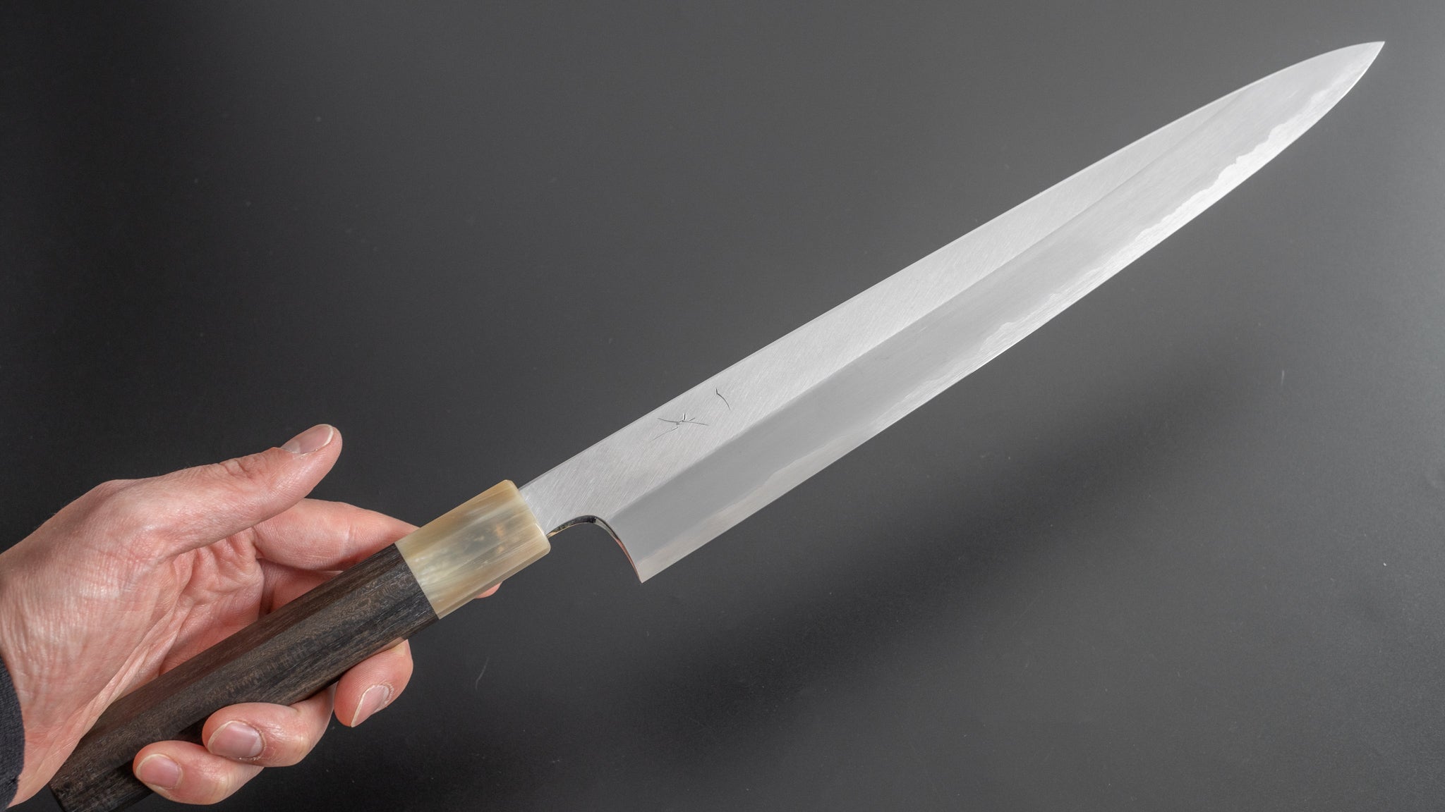 Hitohira Togashi White #1 Stainless Clad Migaki Sujihiki 300mm Sushi Knife with Taihei Ebony Handle - Premium Japanese Chef Knife for Slicing Meat, Fish & Sushi Preparation