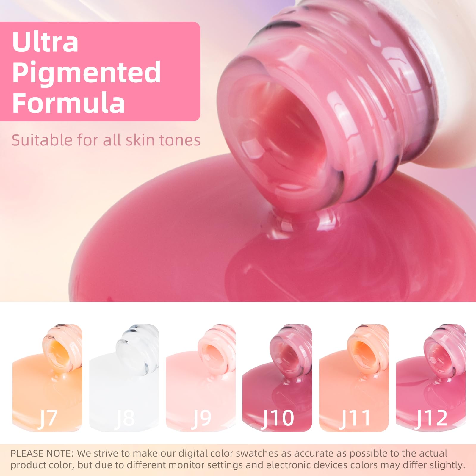 6 Pcs 16ML Jelly Nail Polish Set - Soak Off Gel Polish in Milky White, Nude Pink & Orange Shades - DIY Nail Art Manicure Kit for Women - Perfect for Salon, Home Use & Gift Giving