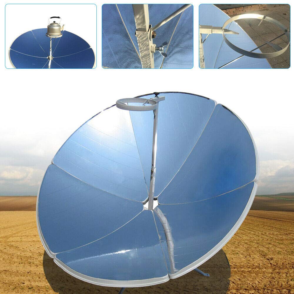 1800W Portable Solar Cooker - Parabolic Sun Oven for Outdoor Camping, BBQ & Food Cooking | 1.5M Diameter Concentrating Heat Tool | Perfect for Eco-Friendly Picnics, Emergency Preparedness & Off-Grid Living