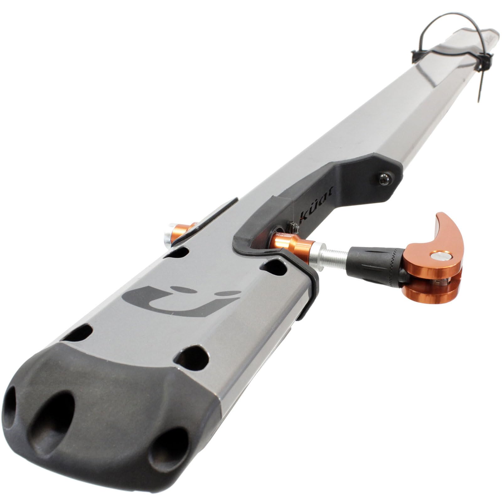 KUAT Trio Fork Mount Bike Roof Rack - Secure & Durable 1-Bike Carrier with Integrated Cable Lock, Sliding Rear Tire Strap & Adapters (Metal Gray & Orange) | Perfect for SUVs, Sedans & Outdoor Adventures