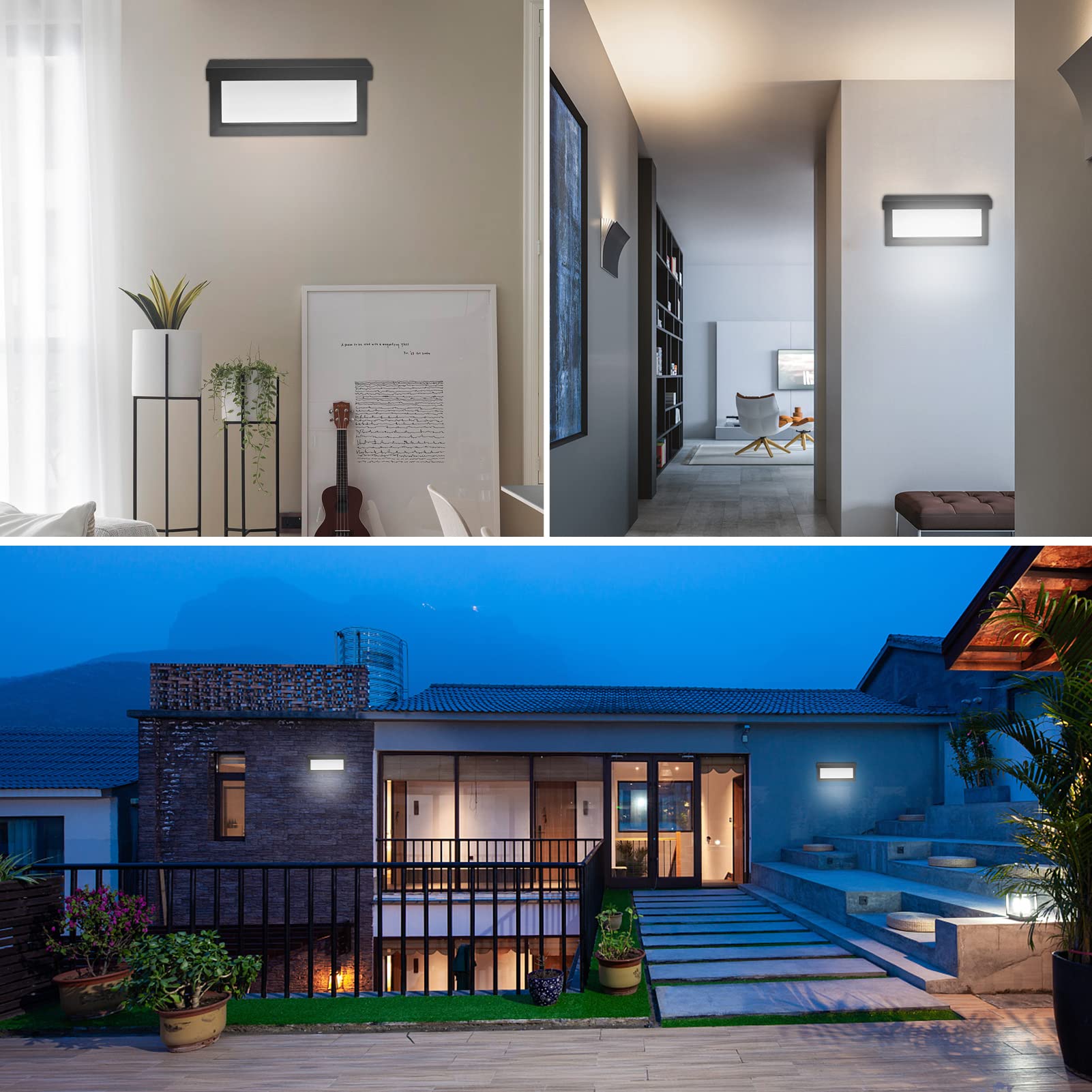 18W Modern Outdoor Wall Sconce Light - 6500K Cold White IP65 Waterproof Porch Light Fixture - Durable Exterior Wall Mounted Lamp for Patio, Hallway, Garden & Landscape Lighting - Perfect for Home, Hotel and Commercial Spaces