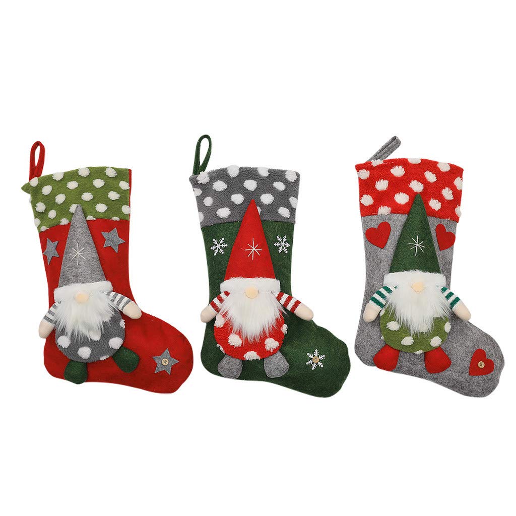 DFDGBD Christmas Socks for Men - 3D Forest Gift Bag Set with Creative Doll - Festive Home Decor & Yellow Christmas Ornament (Multicolor, One Size) - Perfect for Holiday Gifts, Stocking Stuffers & Christmas Tree Decorations