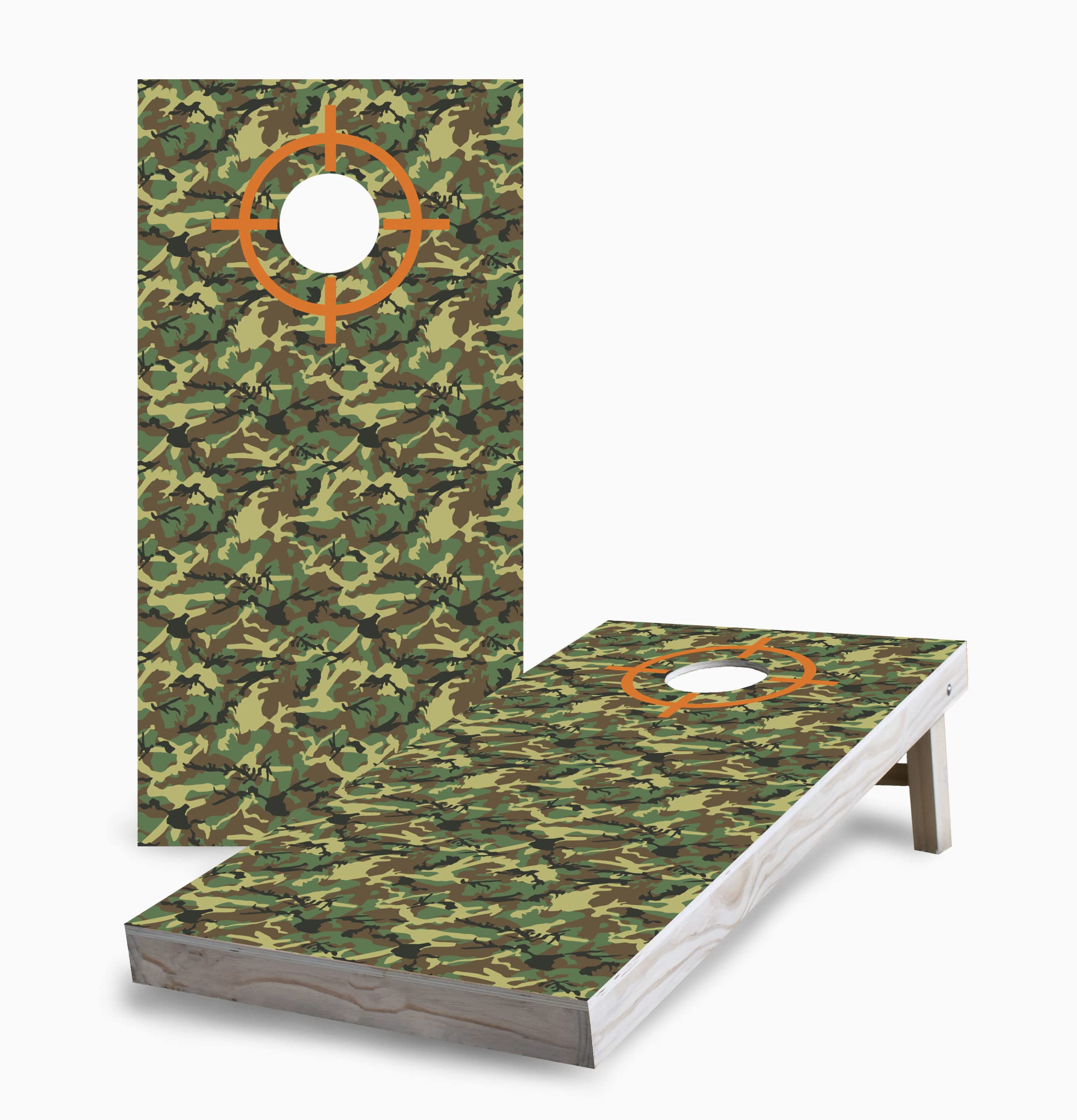 Skip's Garage Camouflage Corn Hole Board Set with 2 Boards & 8 Bags - Outdoor Lawn Games for Backyard Parties, BBQs, and Tailgating