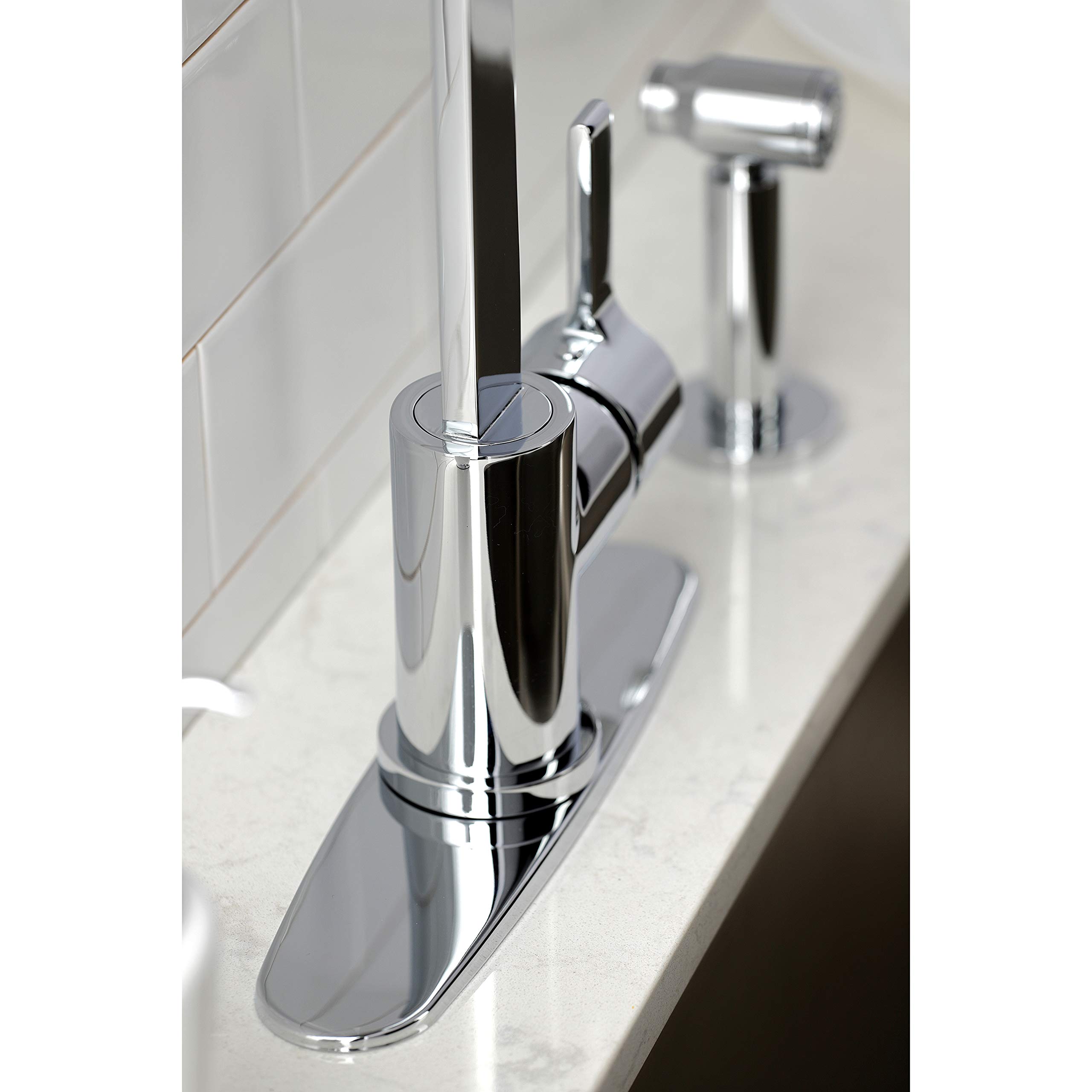 Kingston Brass LS8711CTLBS Continental Single-Handle Pull-Down Kitchen Faucet with Brass Sprayer - 9.81