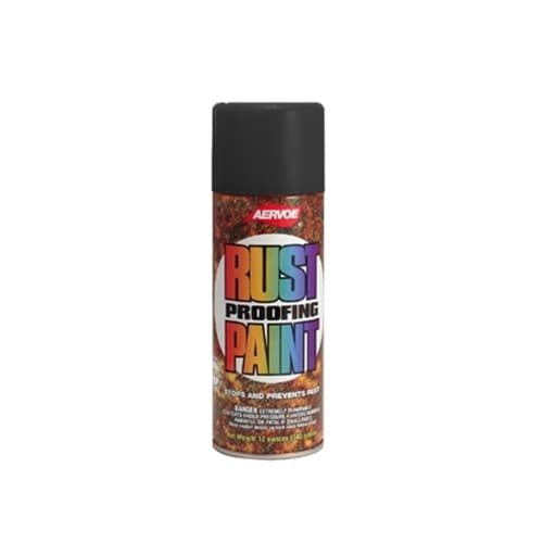 Aervoe 342 12 oz Semi Flat Black DTM Rust Proof Enamel Paint - Ideal for Metal Surfaces, Automotive Parts & DIY Projects