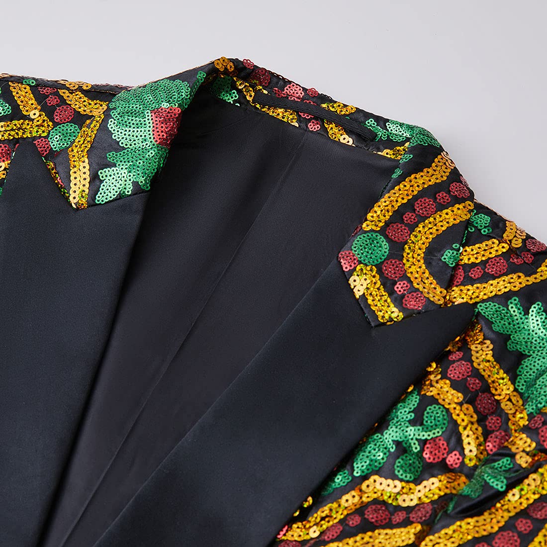 Men's Stylish Sequin Blazer with Colorful Patterns - Perfect for Parties, Weddings & Special Occasions