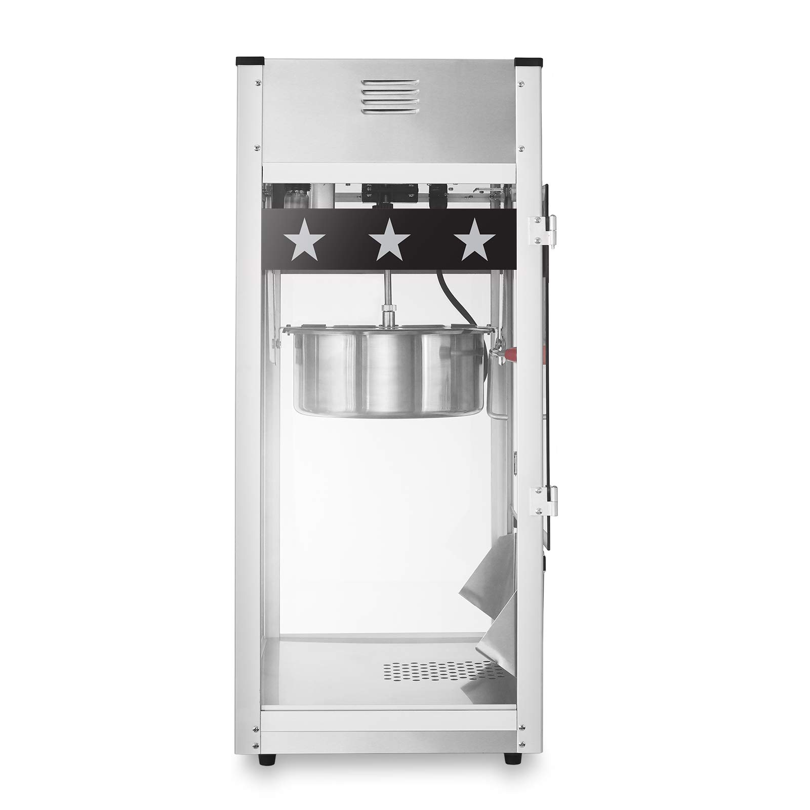 Olde Midway Commercial Popcorn Machine Maker Popper with Extra Large 16-Ounce Kettle - Black | Professional Popcorn Maker for Movie Nights, Parties & Concessions | Heavy Duty Stainless Steel Popcorn Popper for Theaters, Carnivals & Home Use