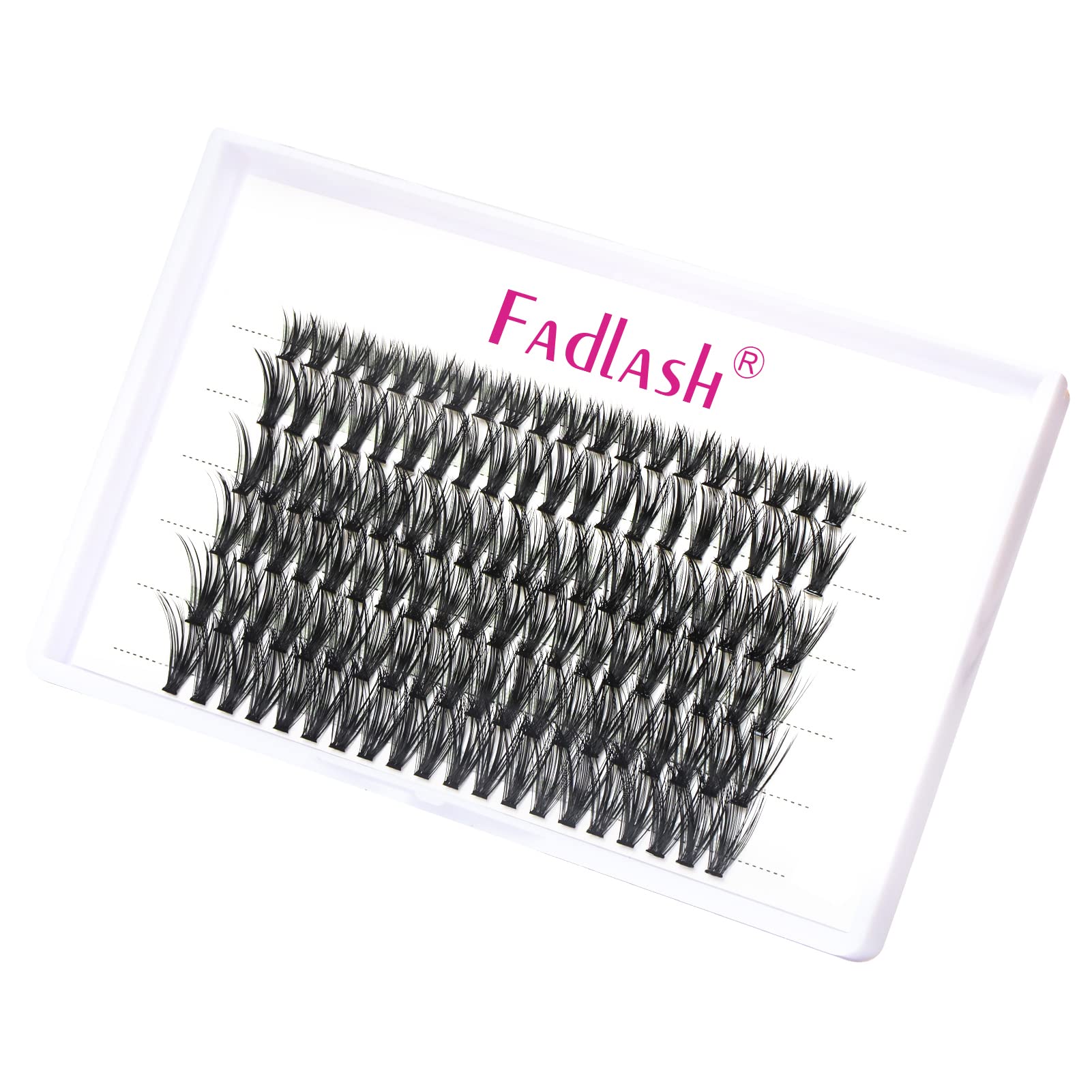 FADLASH 120pcs 40D D Cur Natural Soft Individual Lash Clusters Extensions - Long Black Faux Mink Volume Eyelashes for Dramatic Look (14mm, Reusable) | Perfect for Bridal, Party & Special Occasions