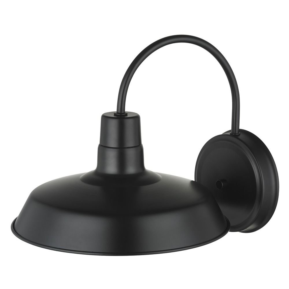 12-Inch Black Gooseneck Barn Light Fixture - Vintage Industrial Style for Farmhouse, Garage & Outdoor Lighting