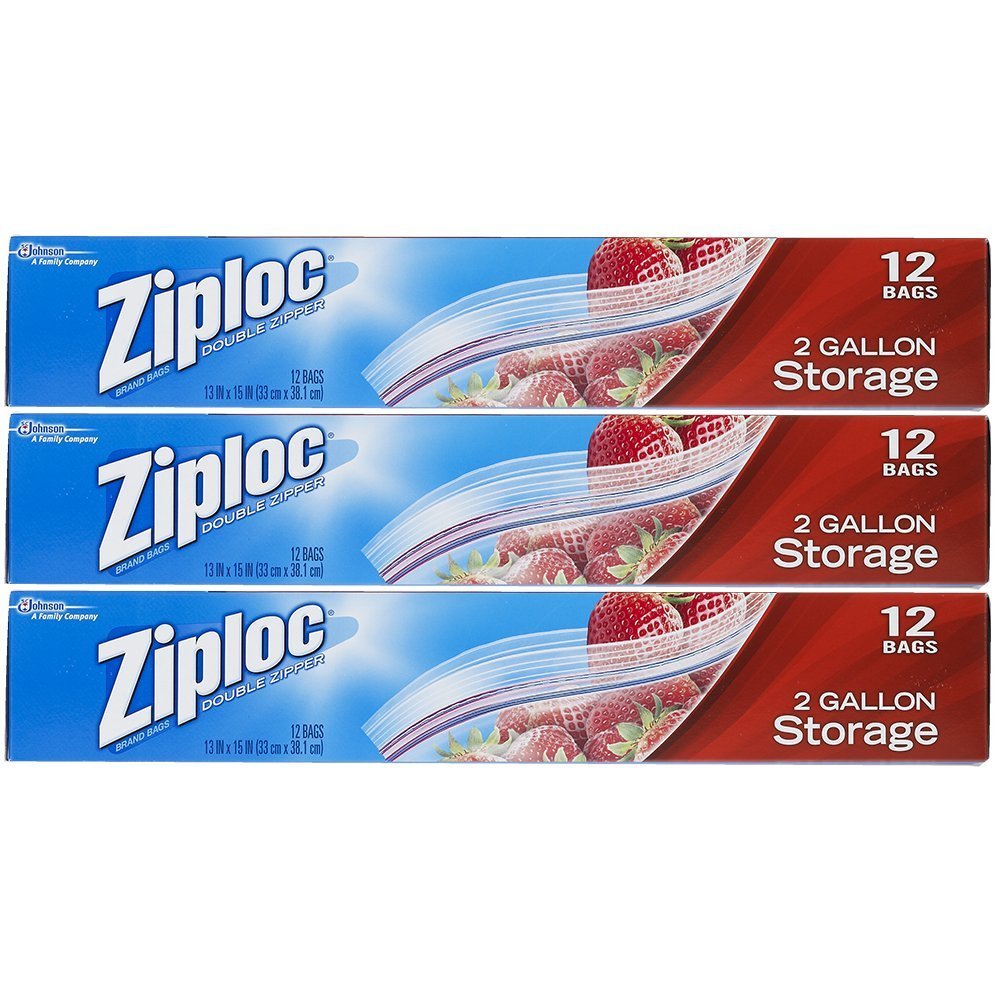 2-Gallon Storage Bags, 12 Count - Heavy Duty Reusable Plastic Bags for Food, Snacks, Freezer & Organization - Perfect for Meal Prep, Travel & Home Storage