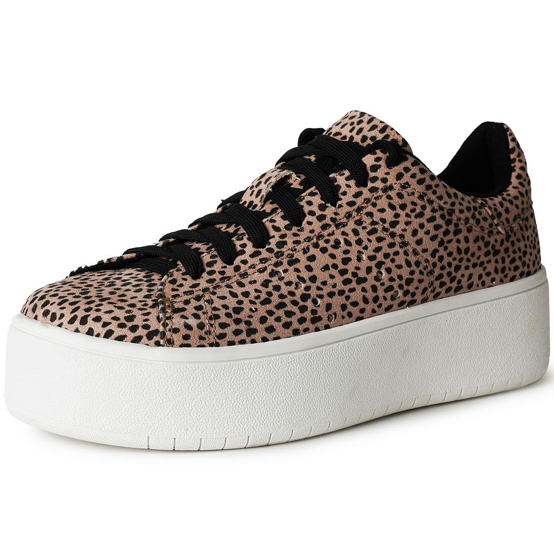 J. Adams Hero Platform Sneakers for Women - Stylish Casual Lace Up Fashion Tennis Shoes for Walking, Workout & Everyday Wear
