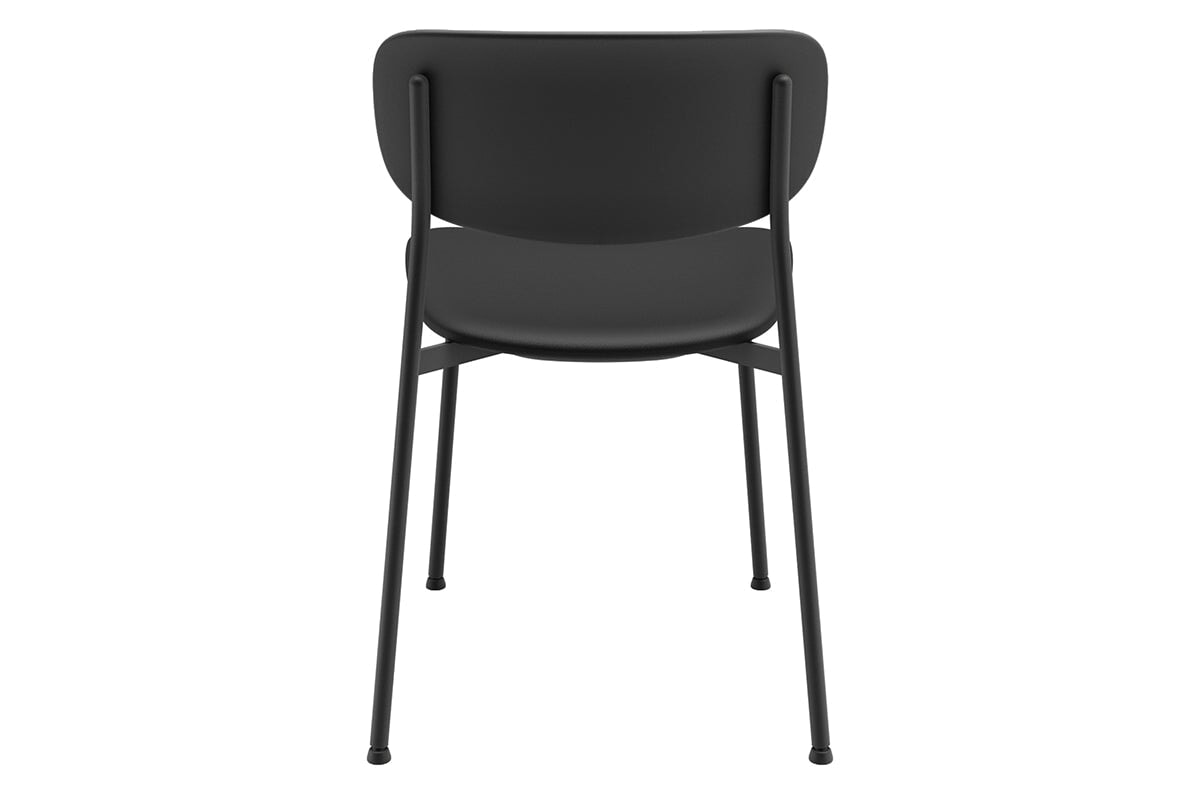 Wilma 4 Leg Chair - Modern Synthetic Leather Seat & Black Back - Perfect for Office, Dining Room, or Home Decor