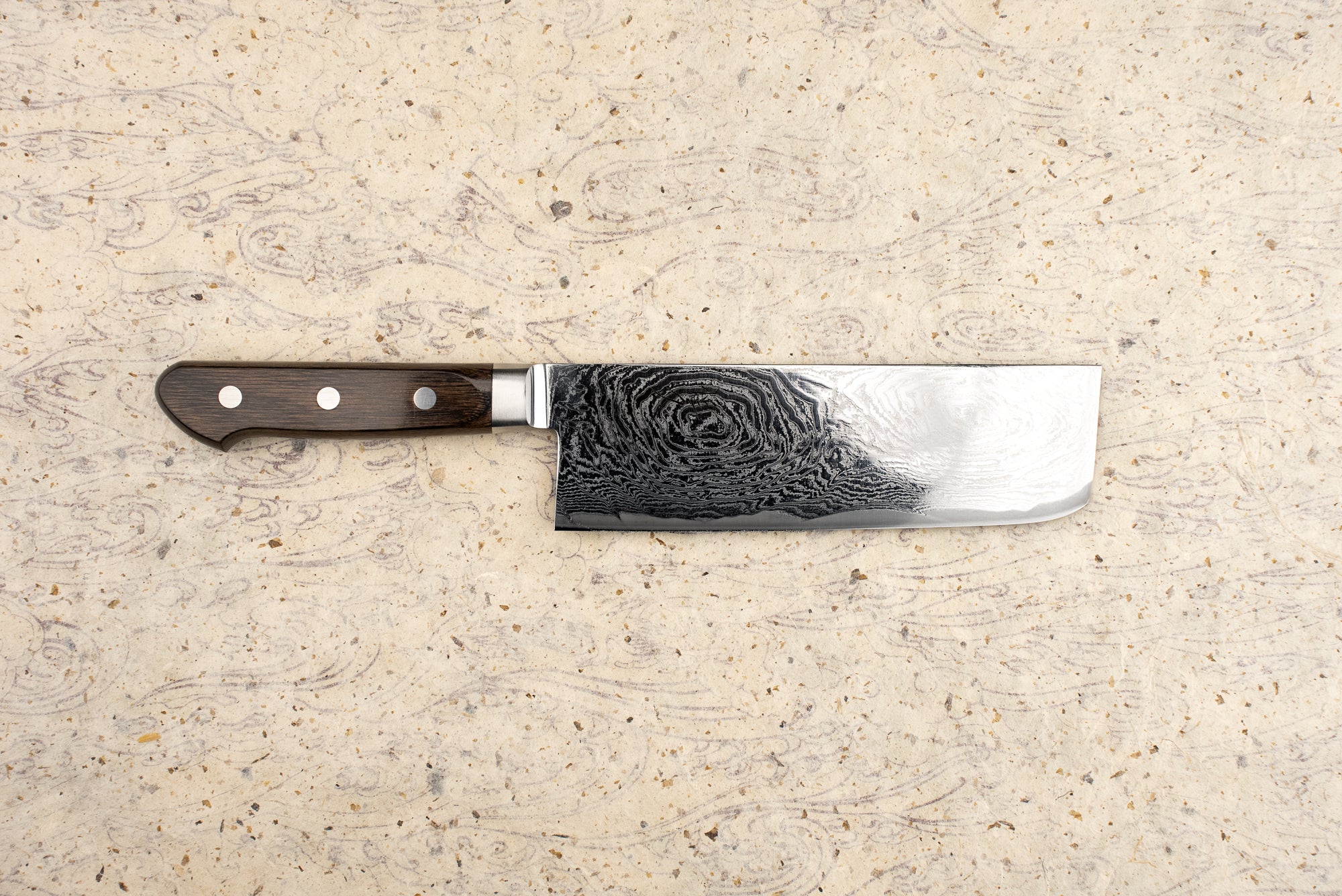 Premium Tsunehisa AUS10 Jukyu Wave Damascus Western Nakiri Knife 165mm - High-Performance Japanese Chef Knife for Slicing, Dicing & Vegetable Prep - Perfect for Home Cooks & Professional Kitchens