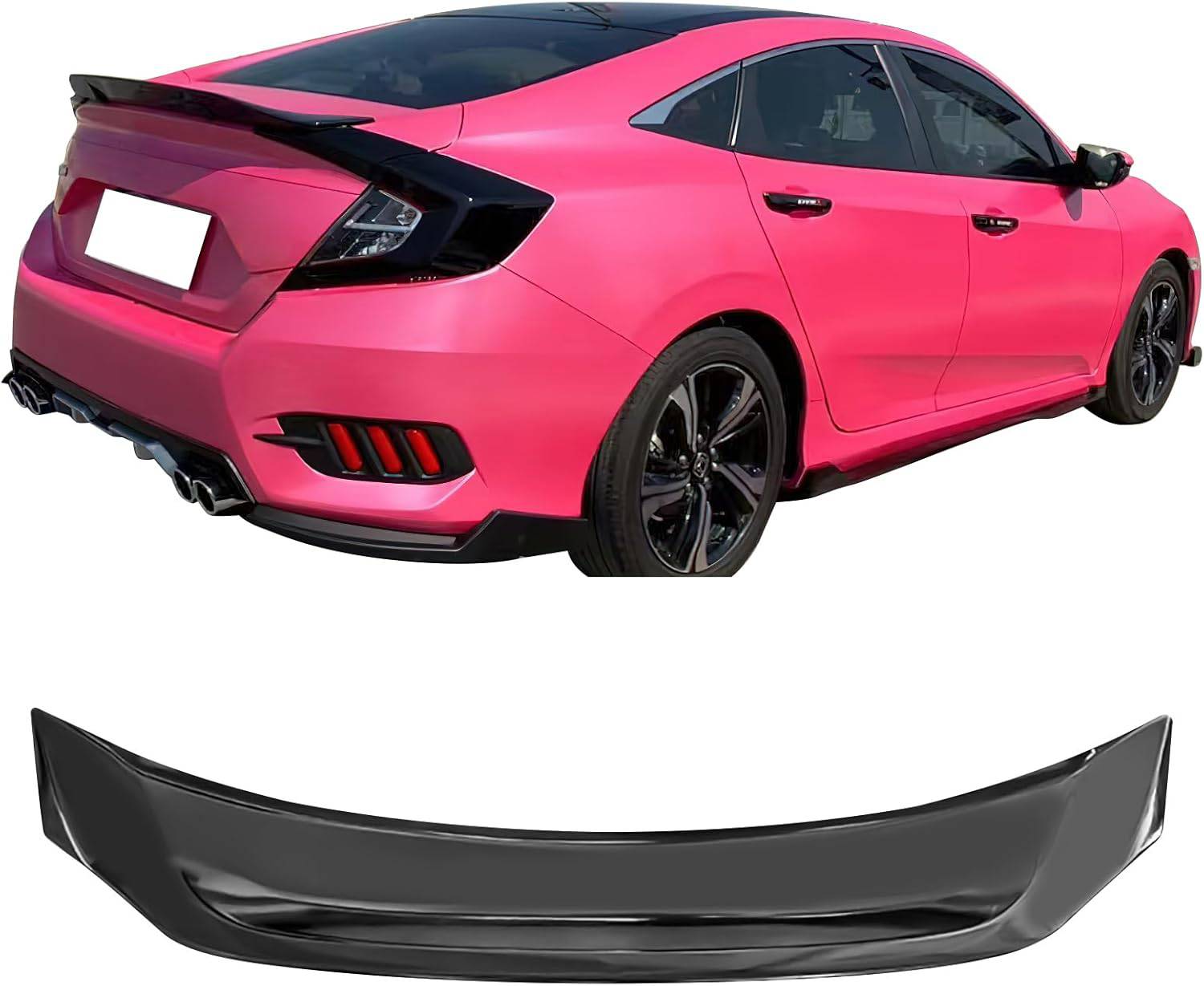 2016-2021 Honda Civic 10th Gen Sedan 4-Door R-Style Rear Spoiler Wing - High Performance Car Accessory for Street Racing & Custom Styling