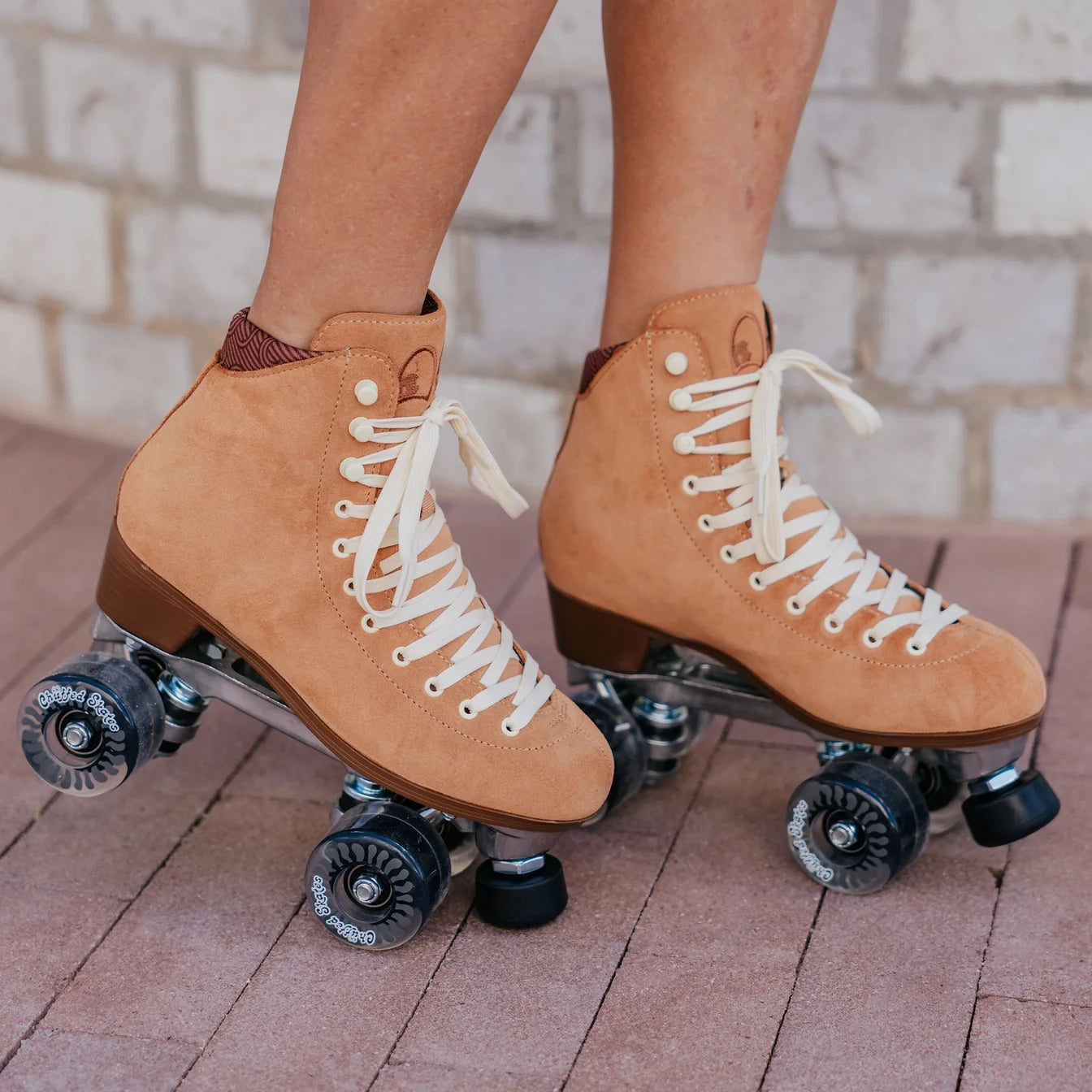 Chuffed Skates Wanderer Roller Skates - Premium Caramel-Colored Quad Roller Skates for Women | Perfect for Outdoor Skating, Rink Dancing & Retro Fashion