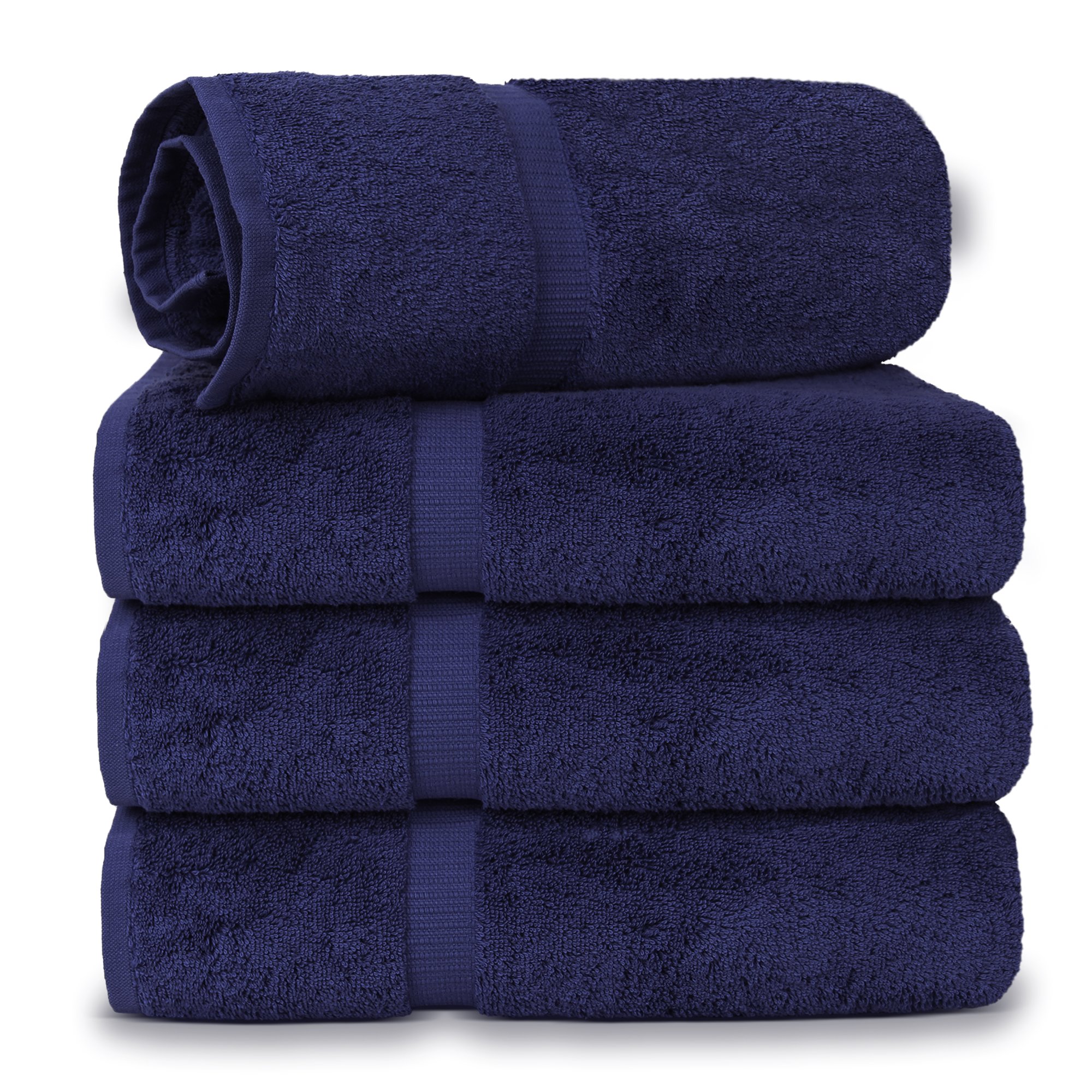100% Cotton Turkish Luxury Bath Towels Set of 4 - Ultra Soft & Absorbent 27x54 Inch Bath Towels for Spa, Hotel & Home Use