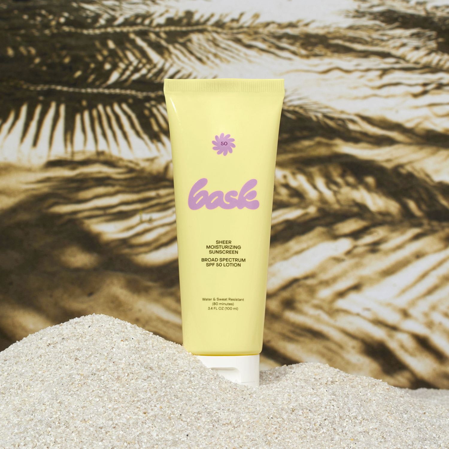 Bask SPF 50 Sunscreen Lotion - Broad Spectrum UVA/UVB Protection, Water Resistant, Lightweight & Non-Greasy Formula for Face & Body - Perfect for Beach, Swimming & Outdoor Activities