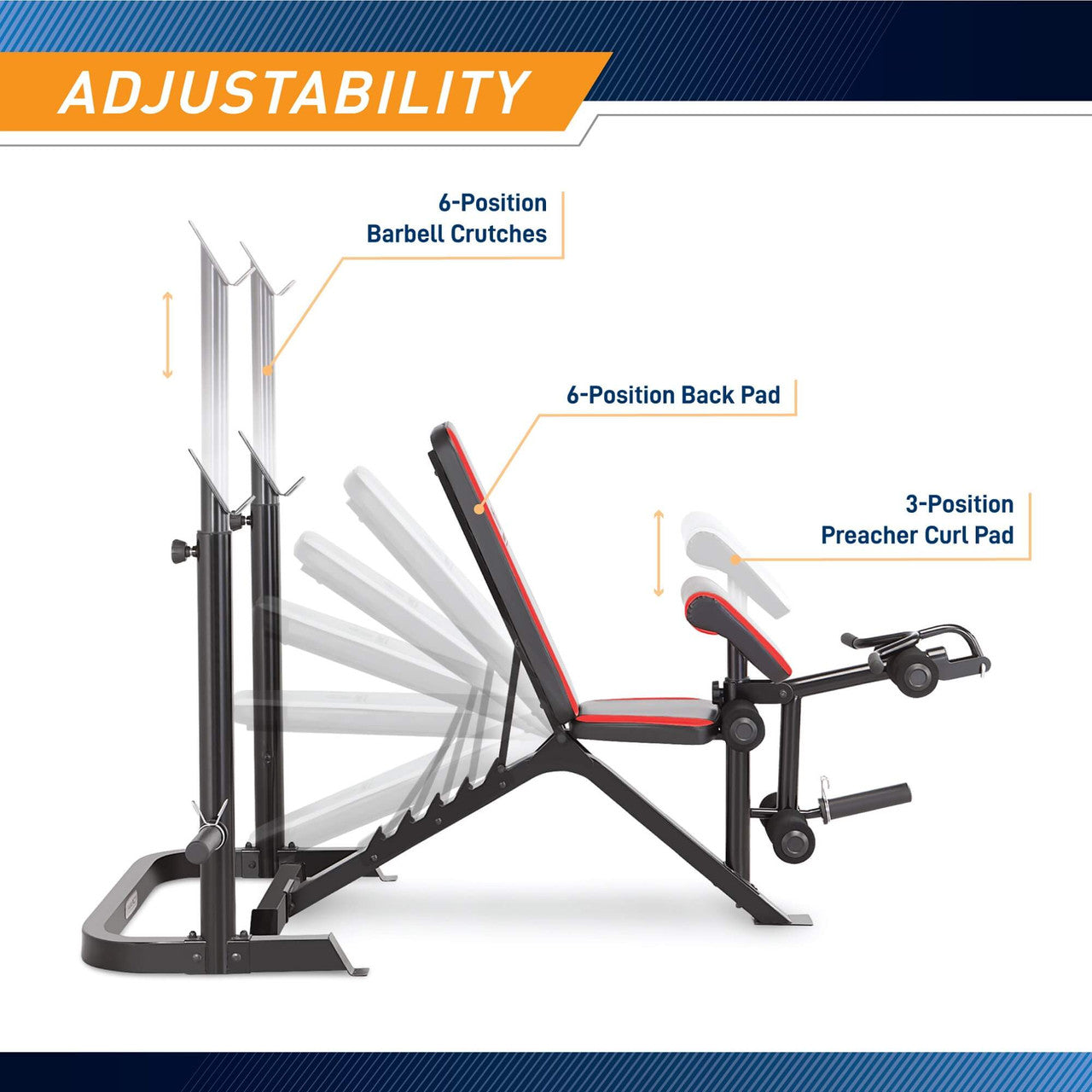 Marcy MKB-979 Olympic Weight Bench with Leg Developer – 2-Piece Home Gym Equipment for Strength Training & Fitness Workouts | Perfect for Home Gym & Personal Training