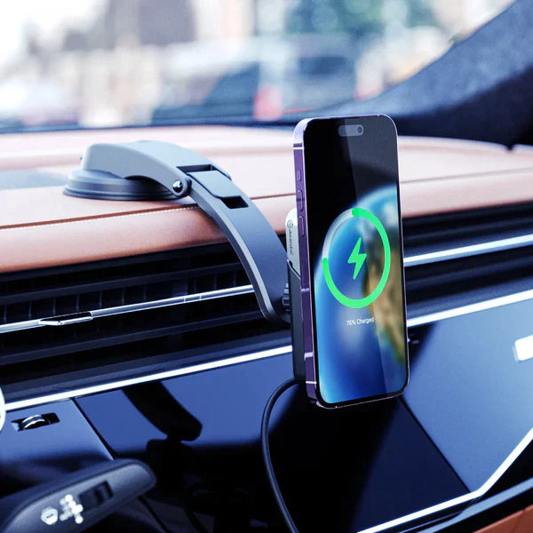 Matrix Universal Magnetic Car Charger & 5000mAh Power Bank - Air Vent & Dashboard Mount for iPhone, Samsung, Android Phones - Perfect for Road Trips, Commuting & Travel
